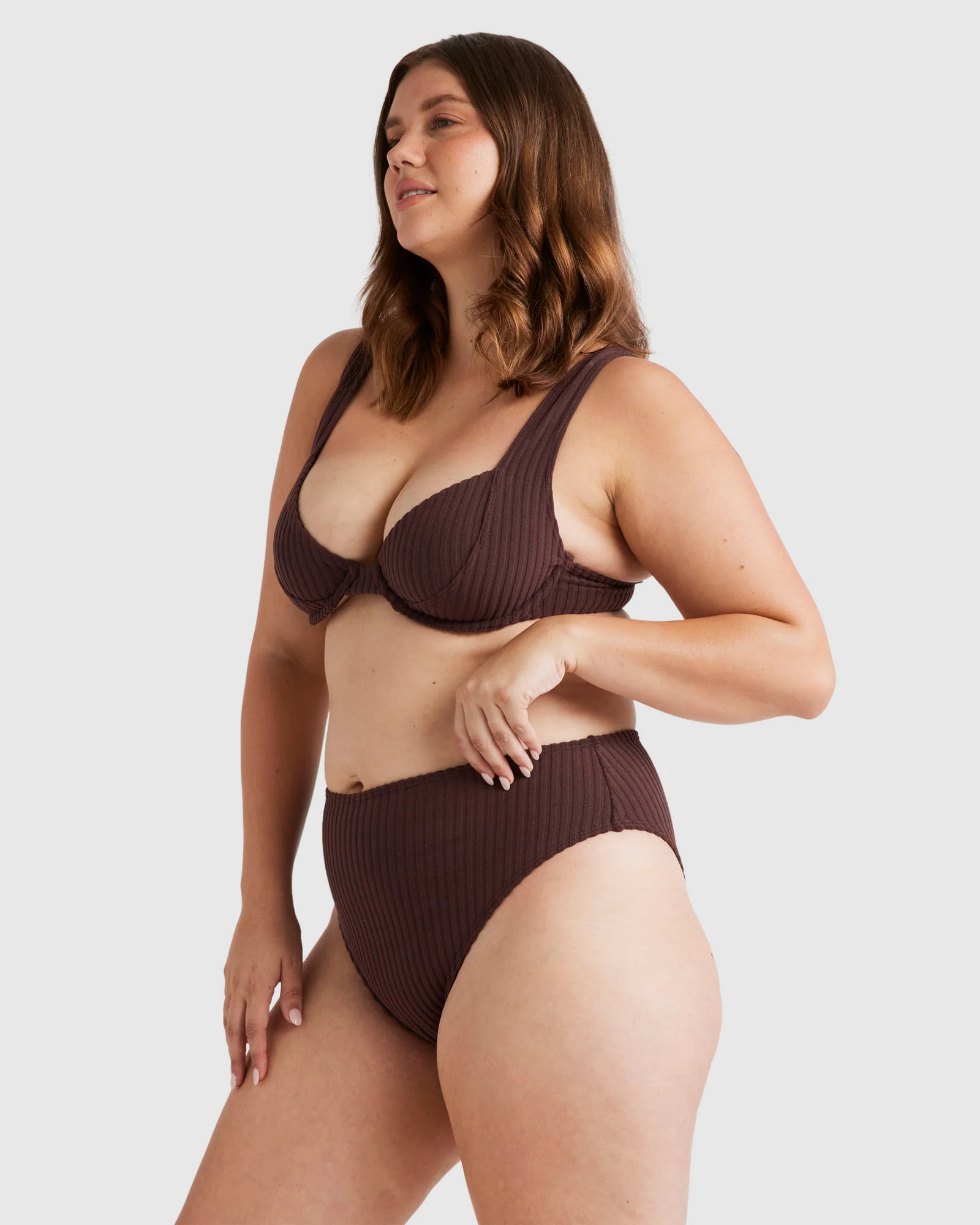 Womens Terry Rib High Maui Pant Bikini Bottom