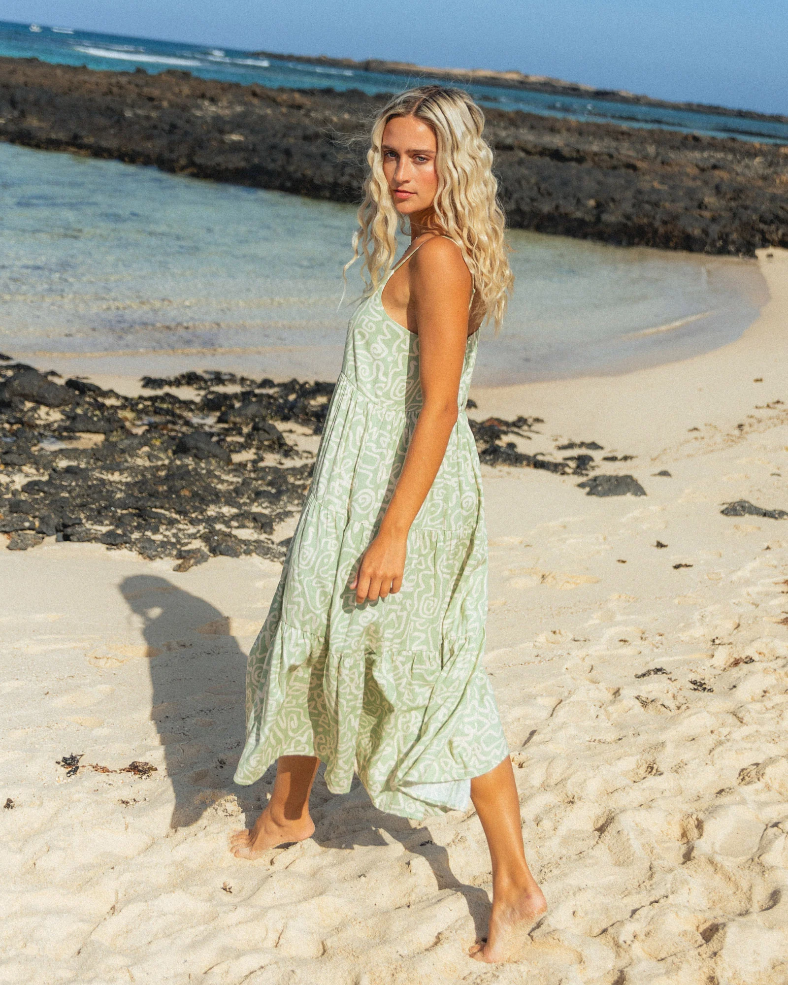 Womens Sunny Lines Lost Love Midi Dress