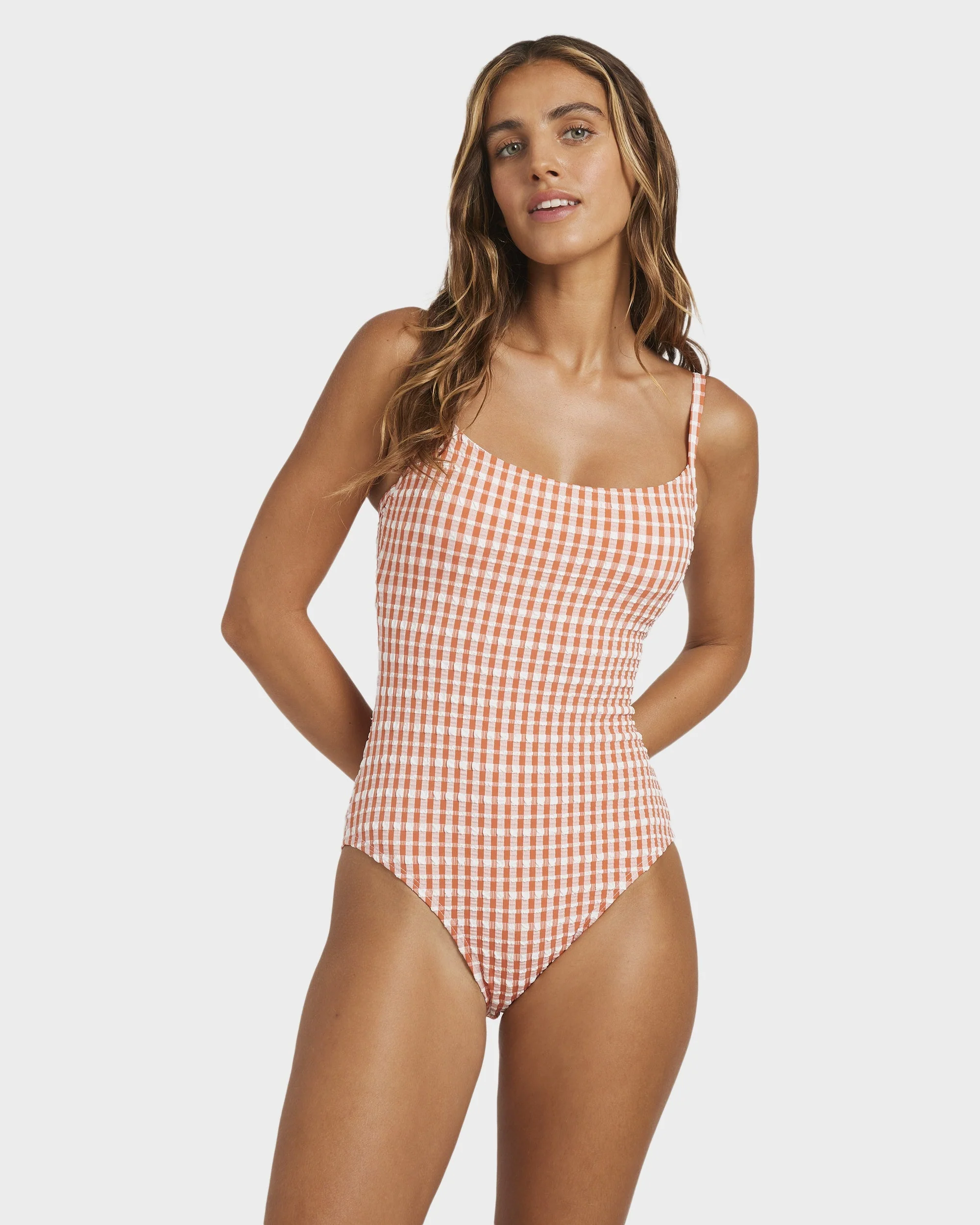 Womens Wave Check Mia One Piece Swimsuit