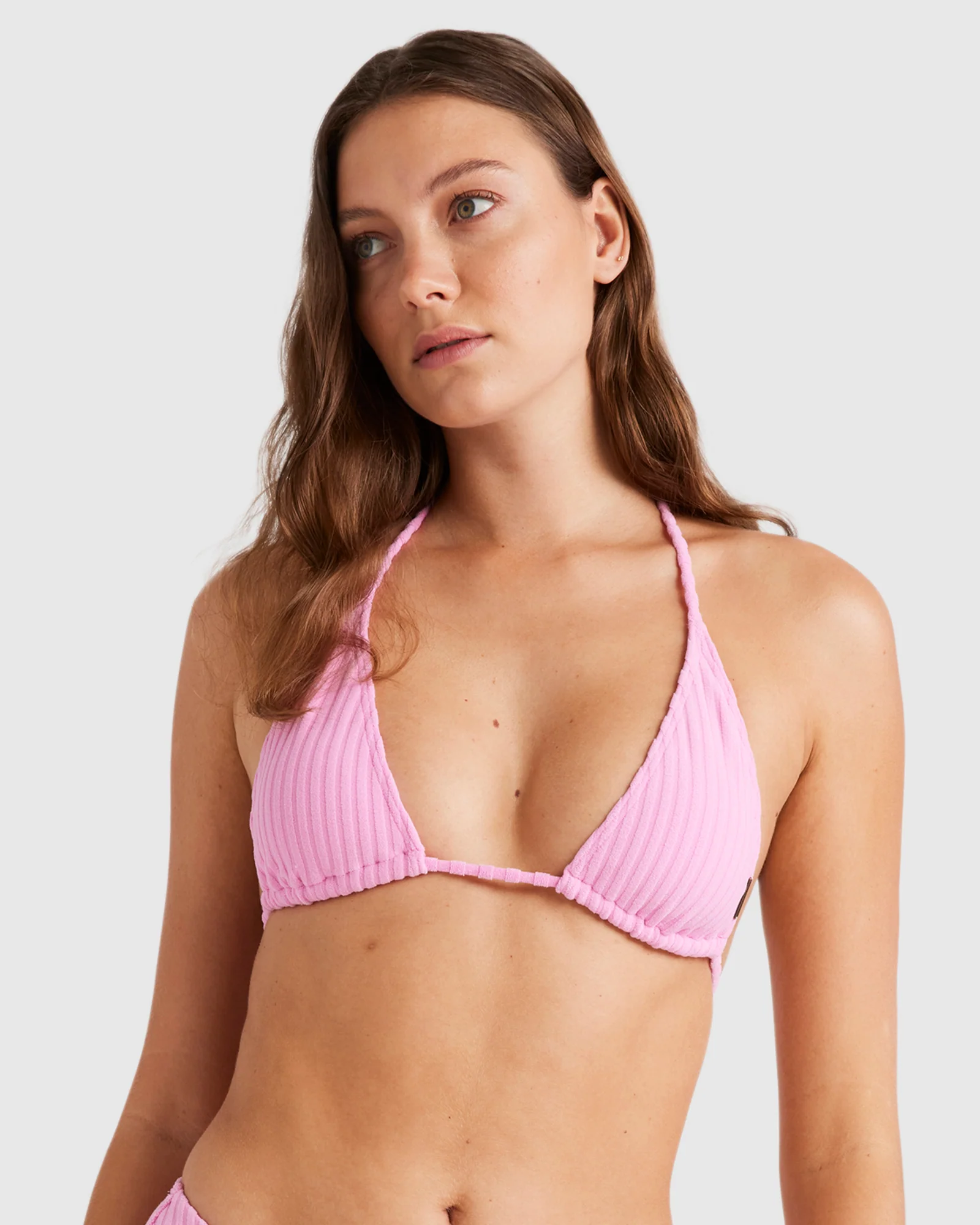 Womens Terry Rib Remi Triangle Bikini Top