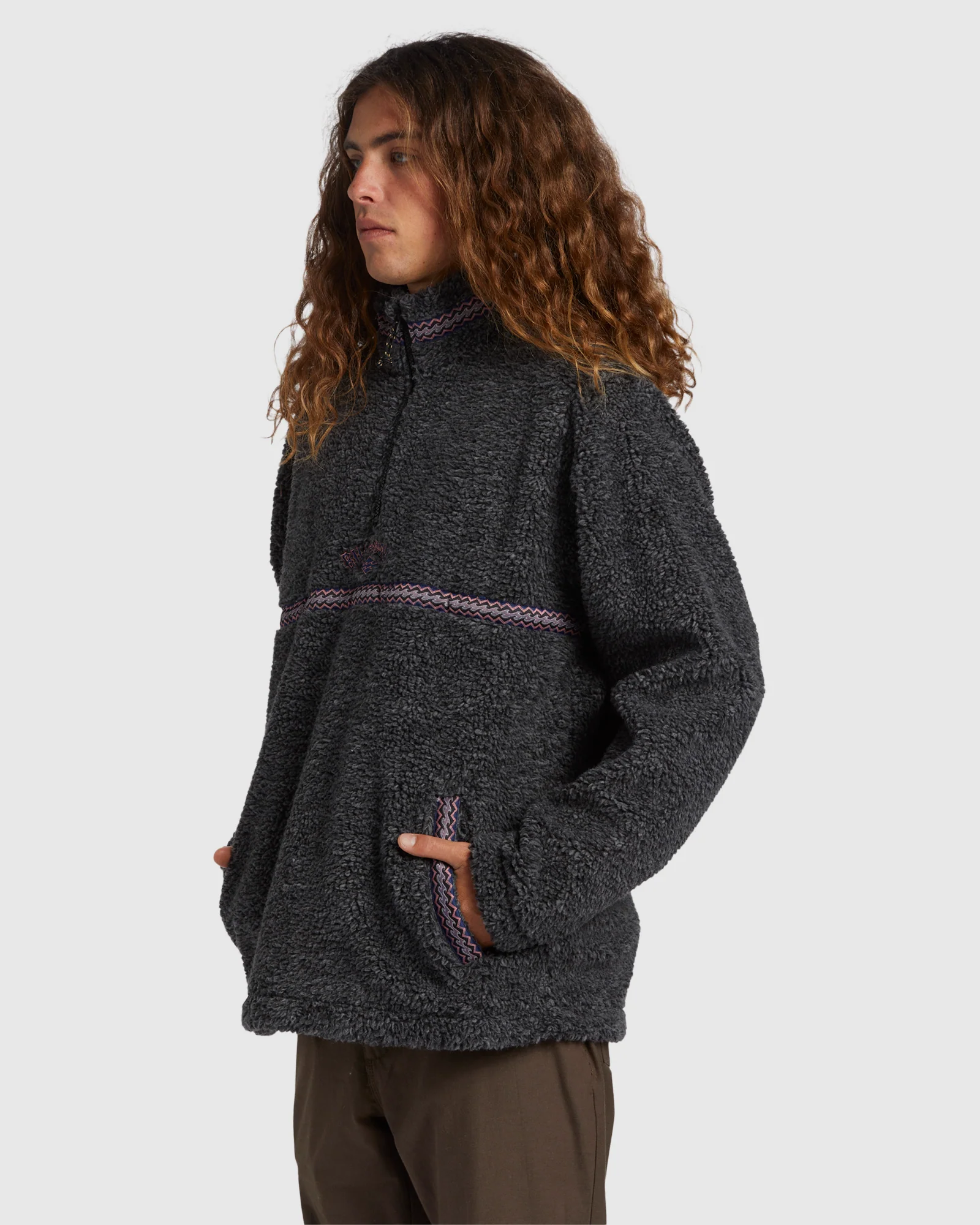 Mens A/Div Boundary Tombstone Mock Neck Fleece Pullover