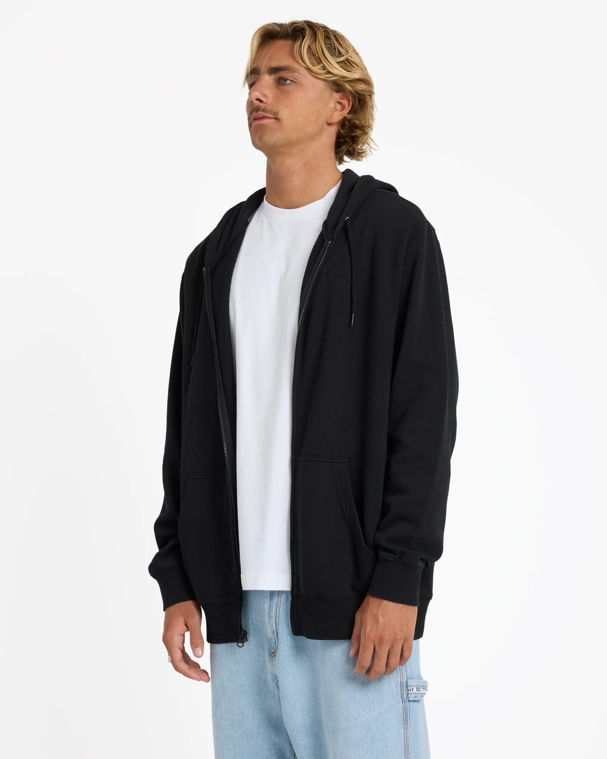 Mens Premium Wave Washed Zip Up Hoodie