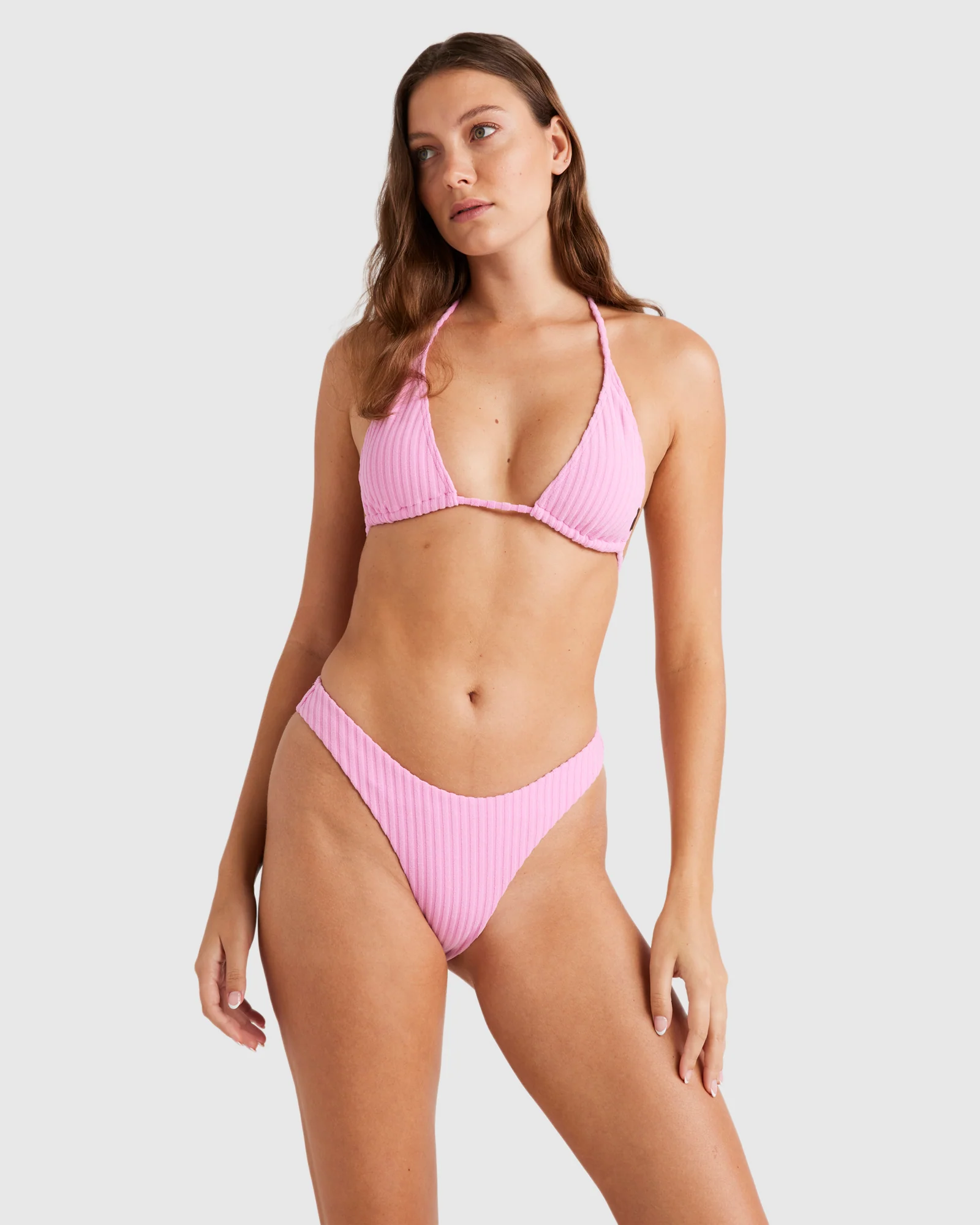 Womens Terry Rib Remi Triangle Bikini Top