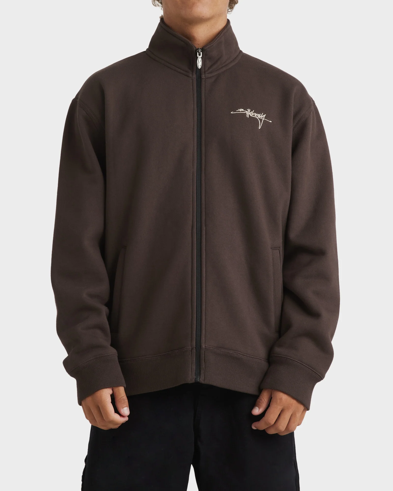 Mens Script Zip Up Hoodie