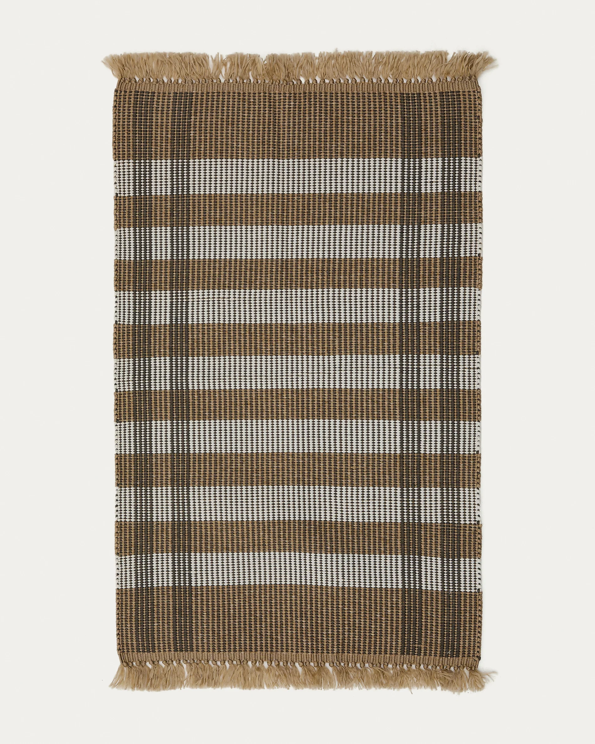 Rug Barani in synthetic fibers brown and beige 60 x 90 cm
