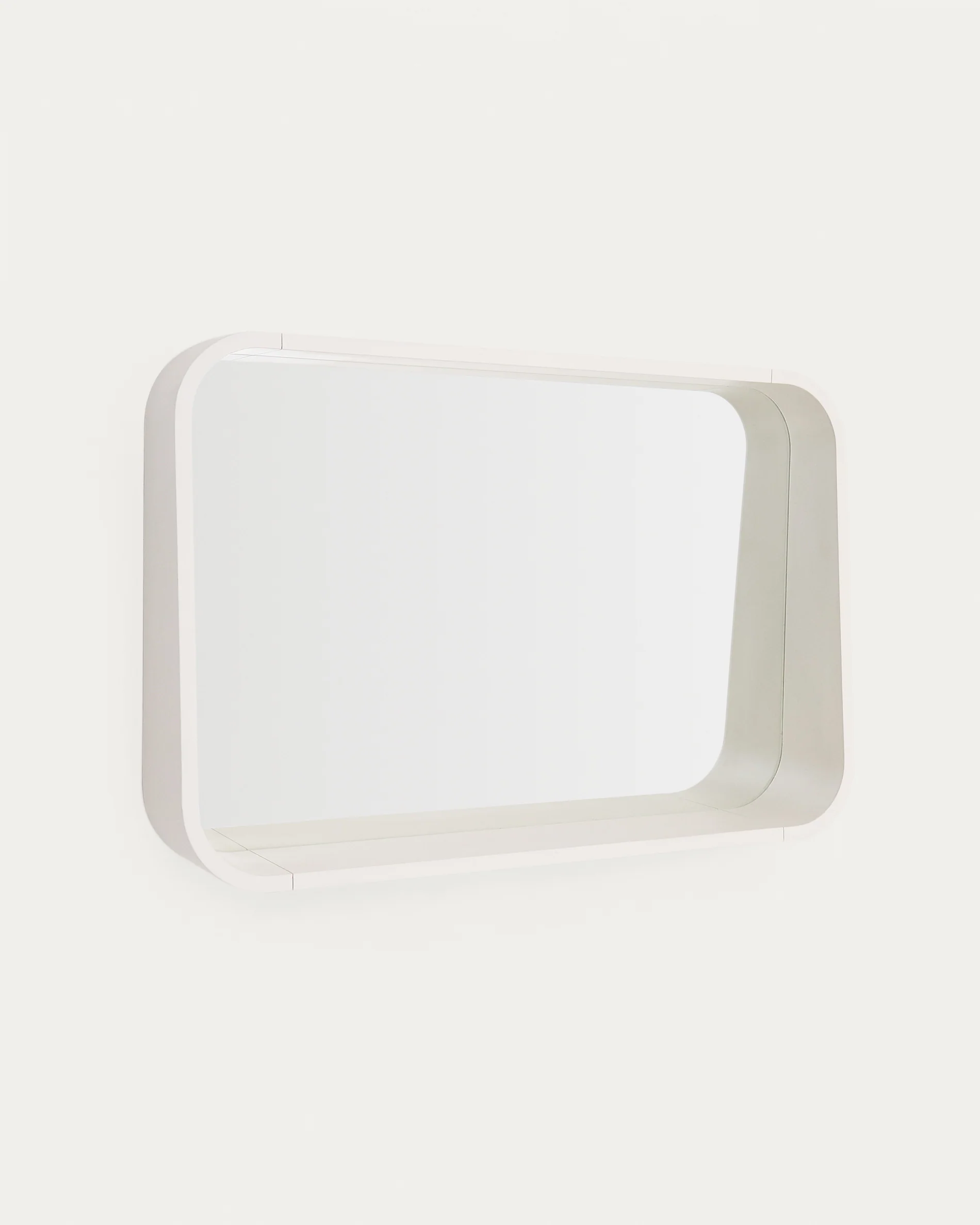 Salaya mirror in lacquered beige ash laminated plywood 90 x 60 cm
