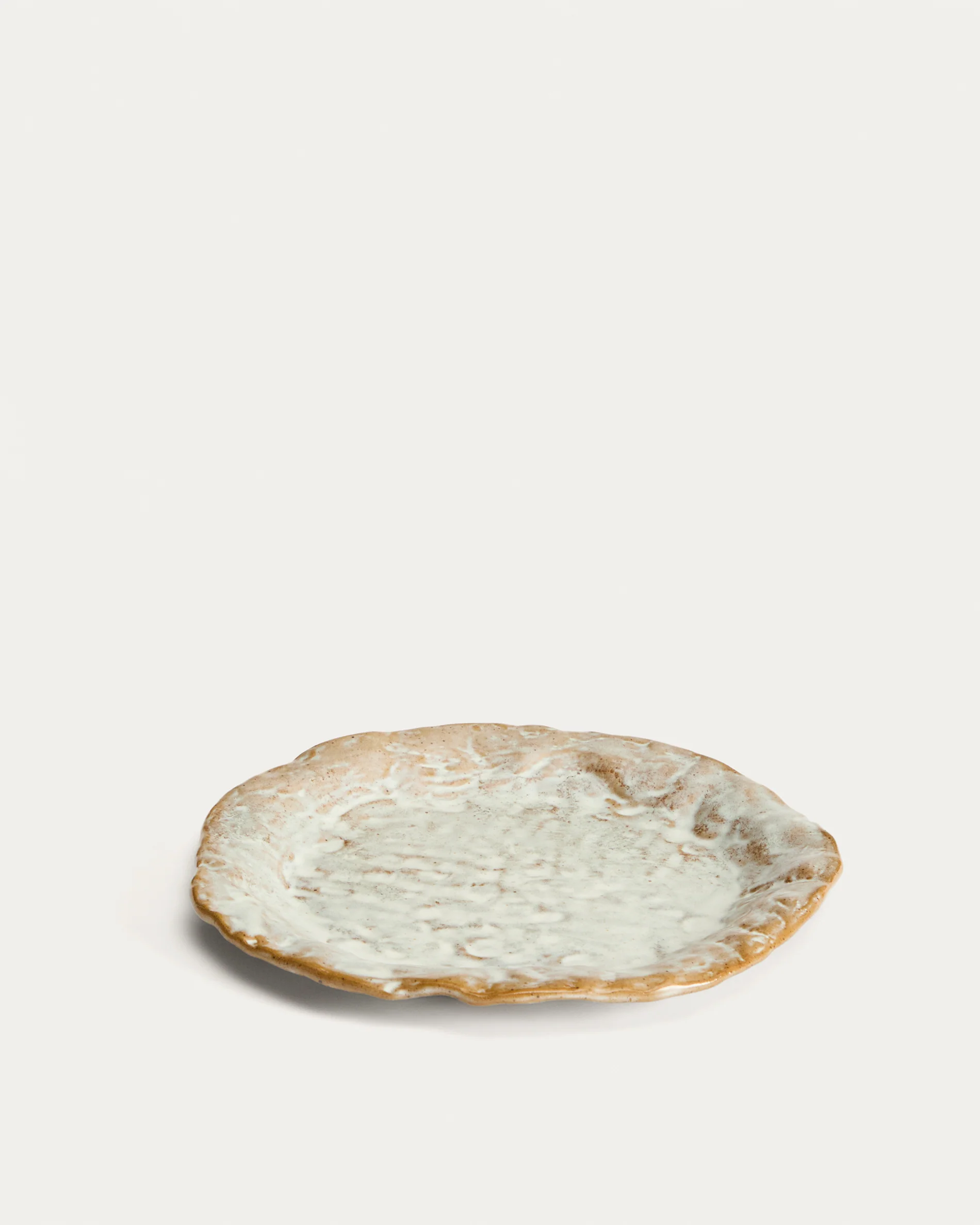 Alenia brown ceramic dessert plate