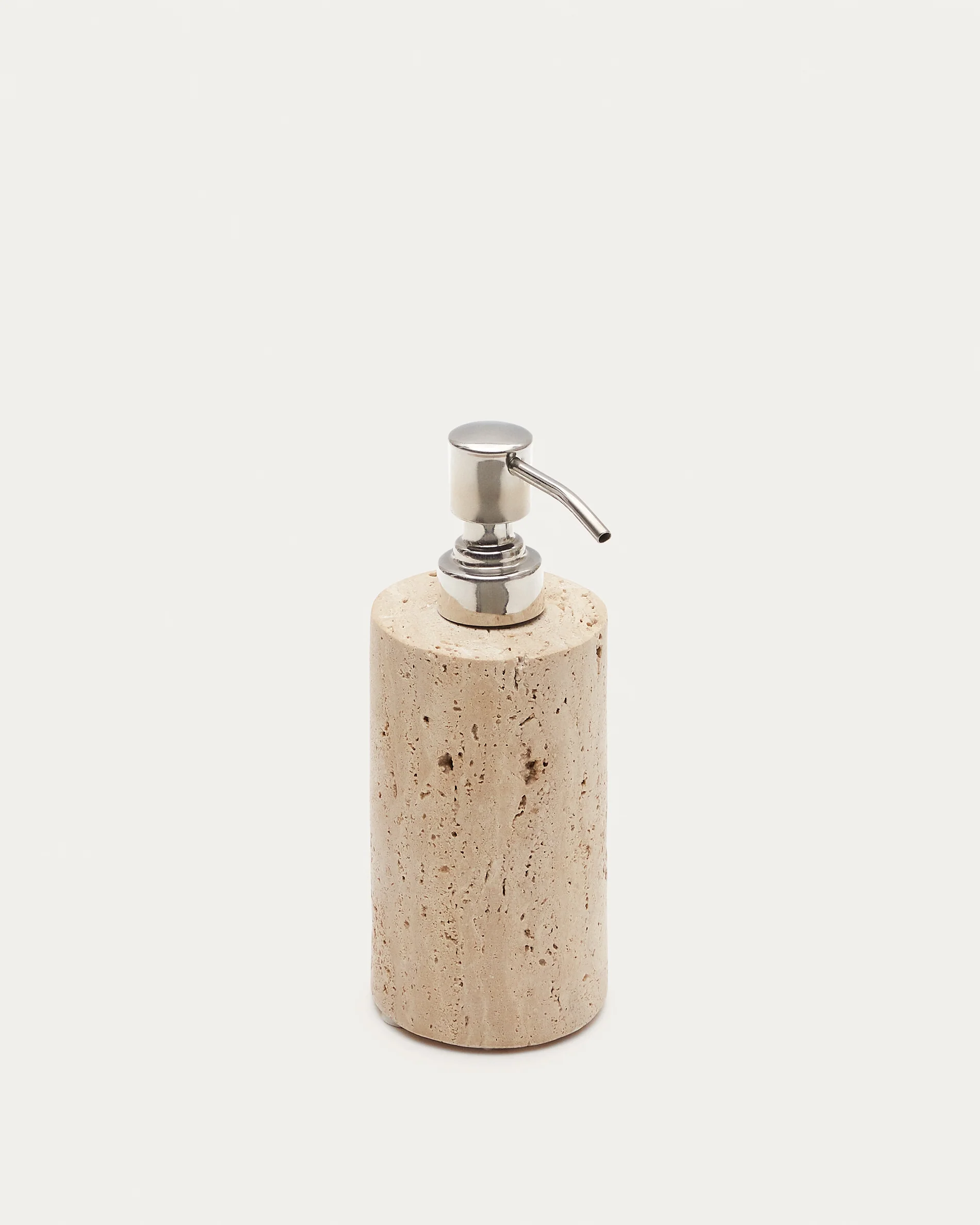 Macre beige travertine soap dispenser