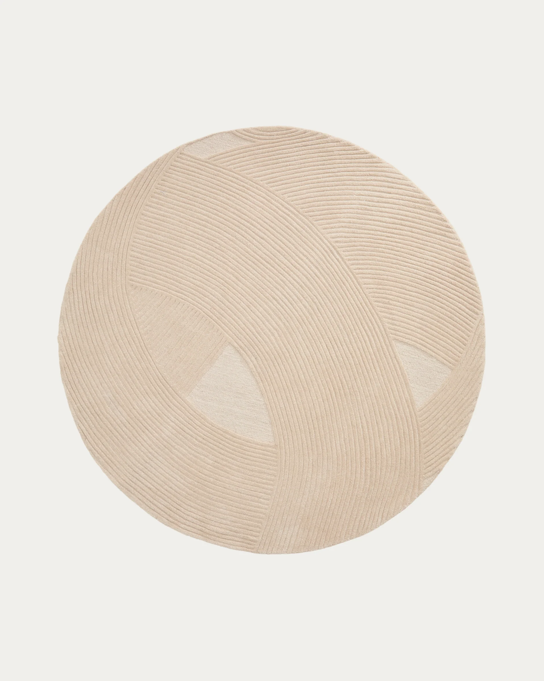 Domm beige wool rug, Ø 200 cm