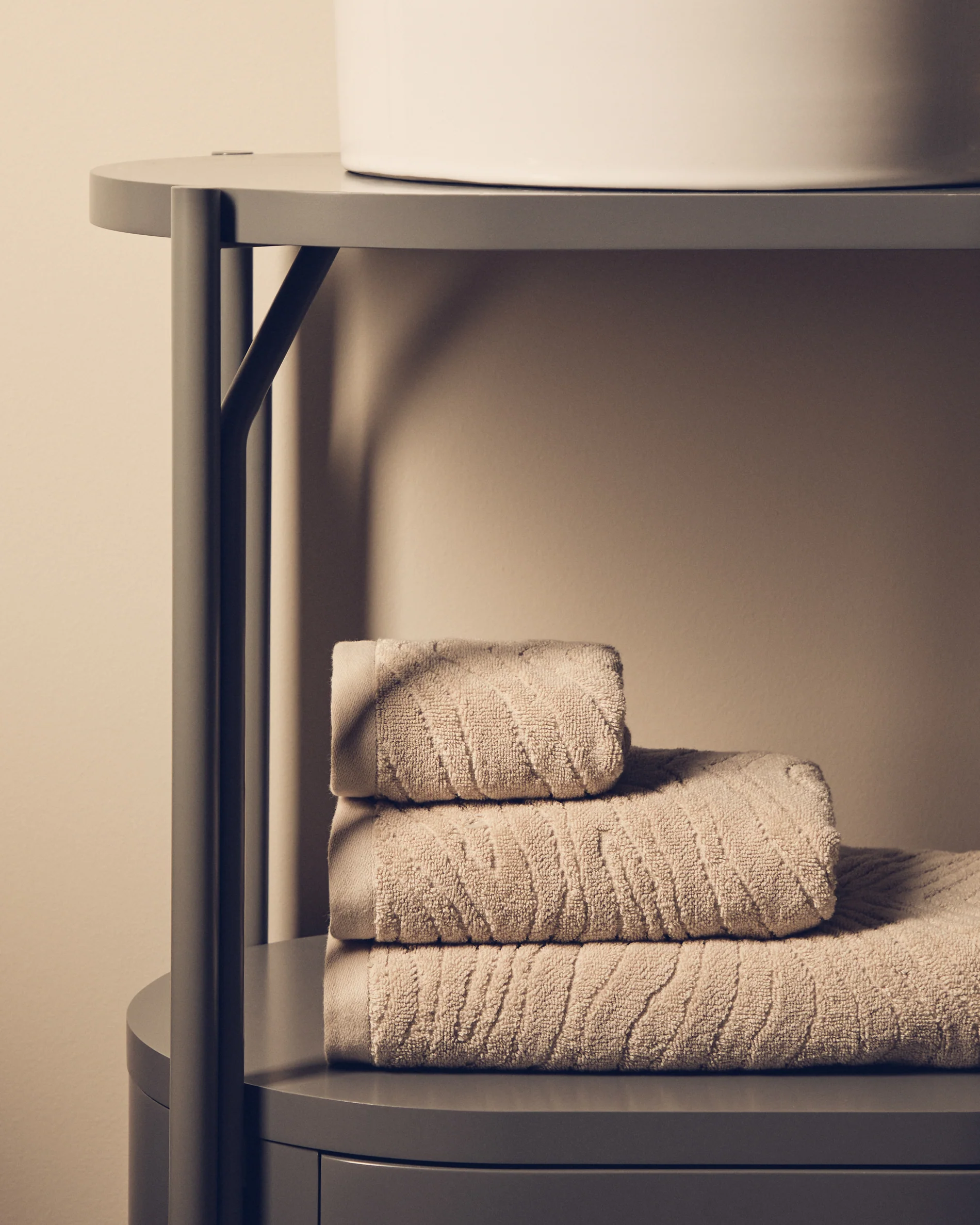 Dalira 100% cotton beige zebra jacquard face towel 30 x 50cm