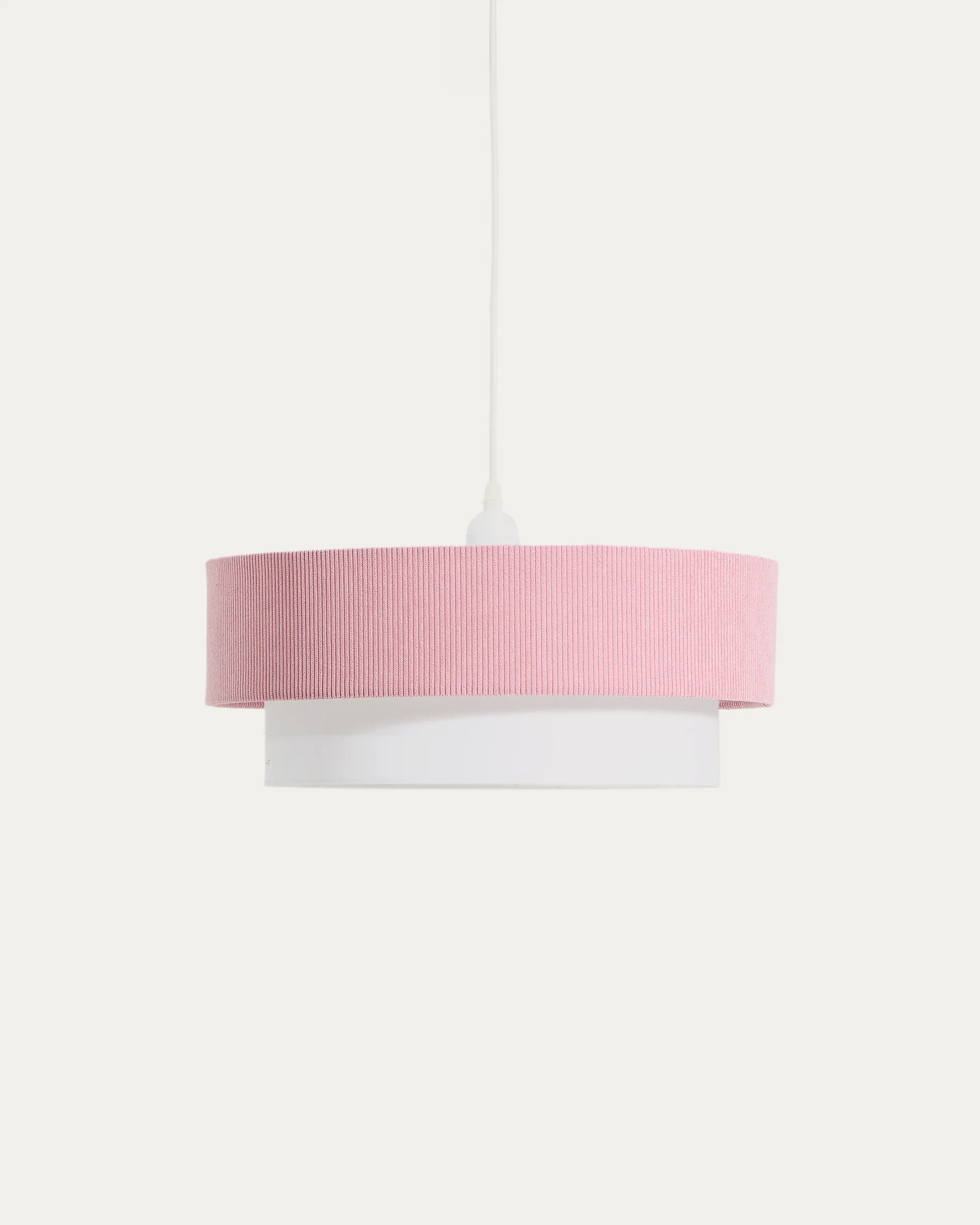 Bianella cotton and pink corduroy ceiling lamp
