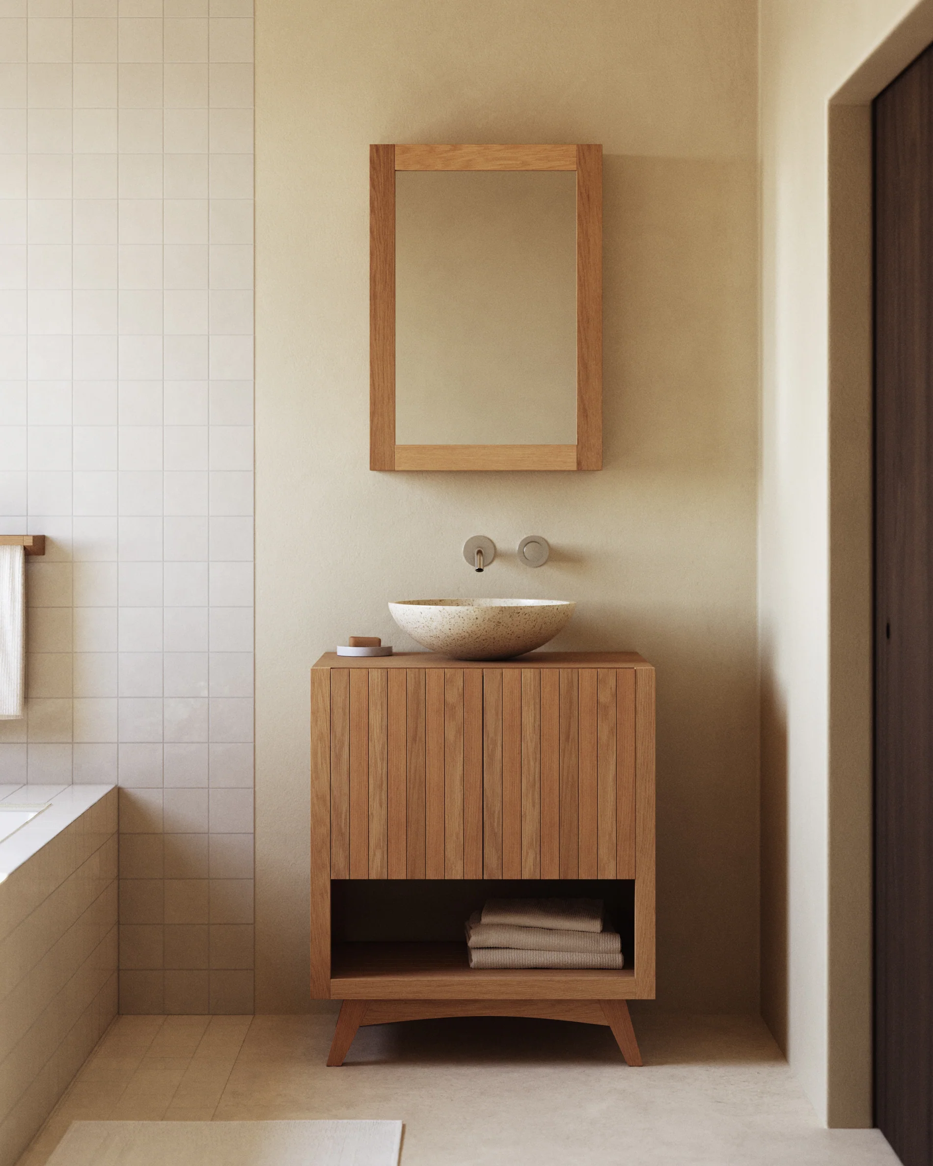Rectangular bathroom furniture Kuveni 70 x 50 cm