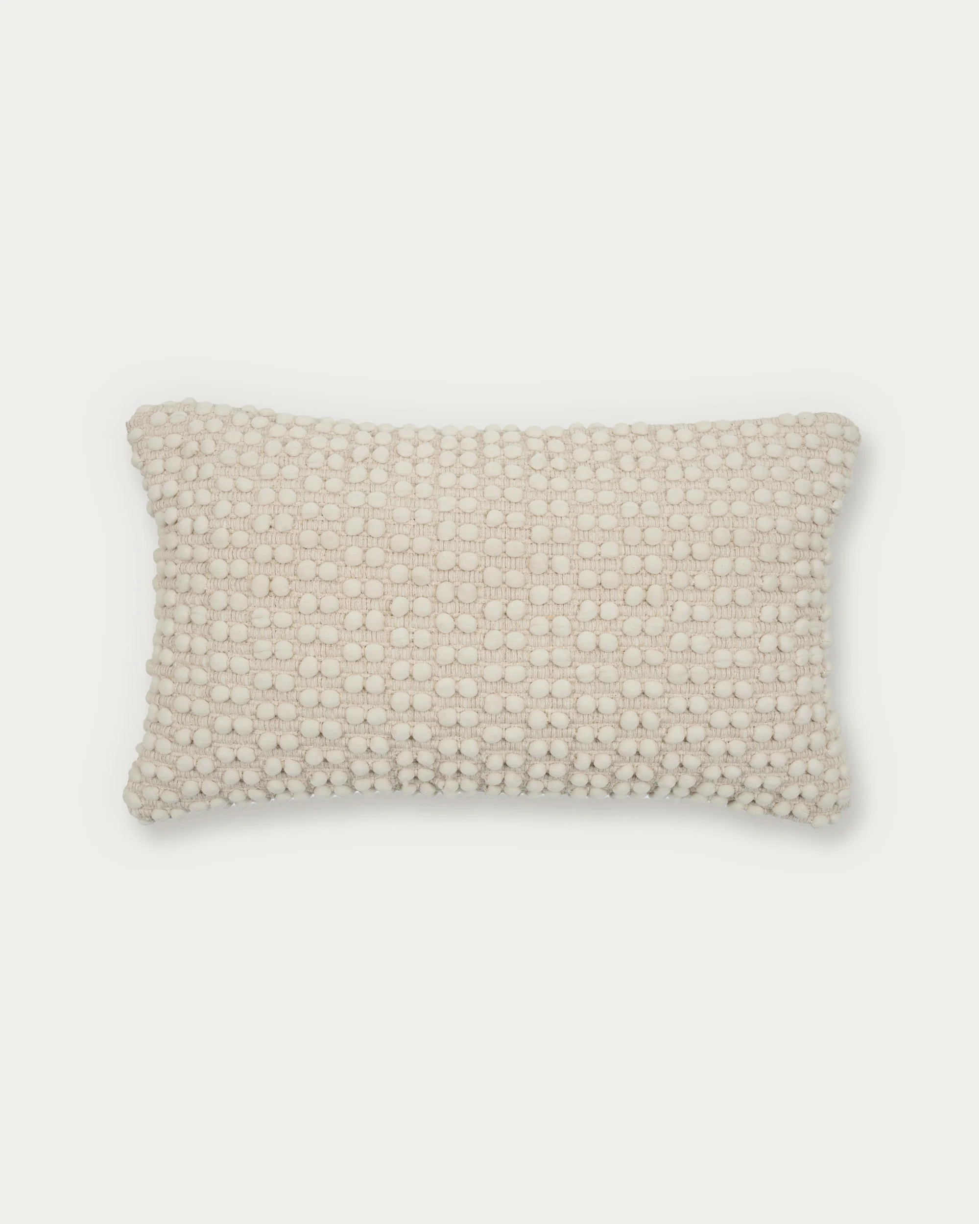 Mascarell cushion cover in white cotton and polyester, 30 x 50 cm