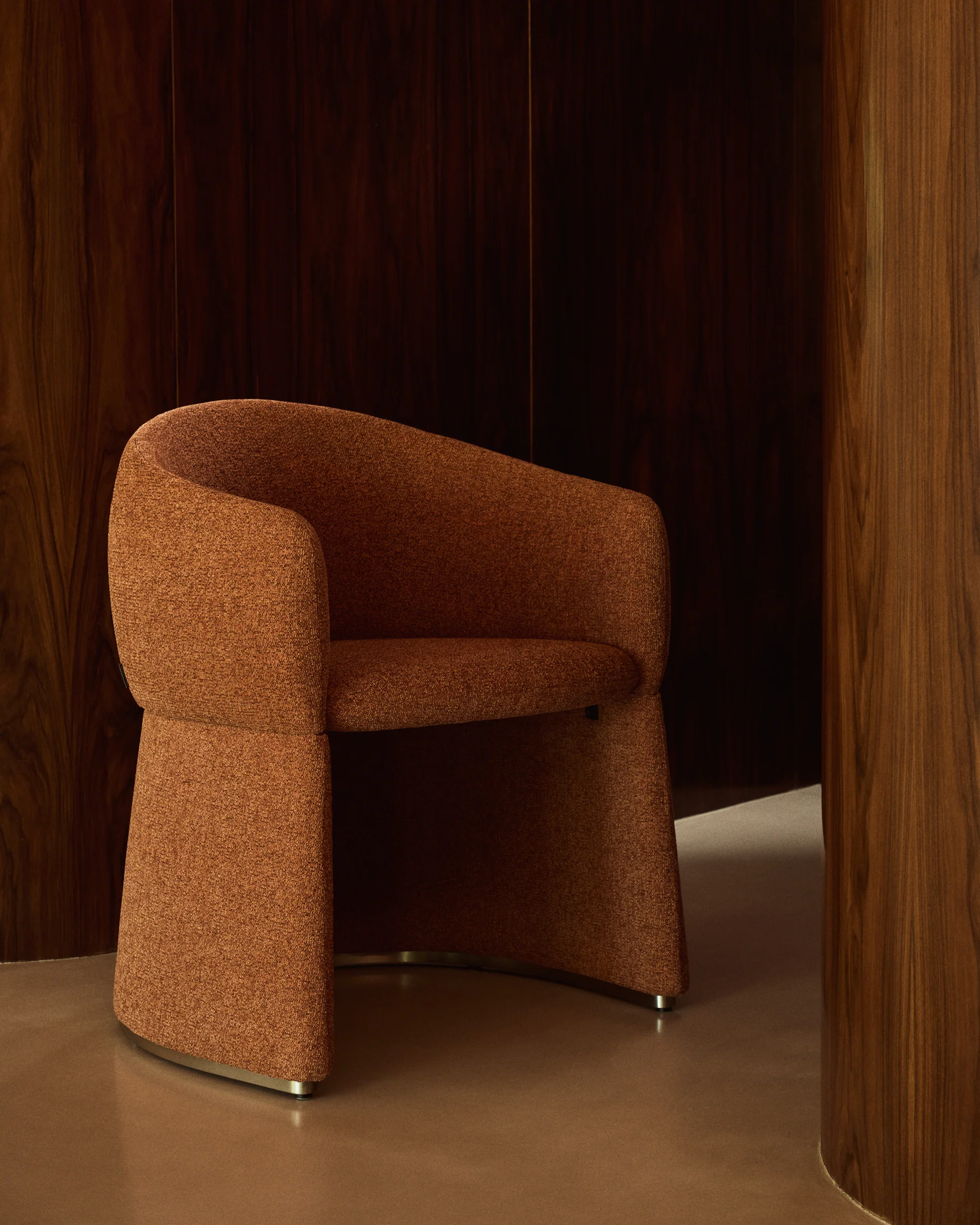 Bosca terracotta chenille chair