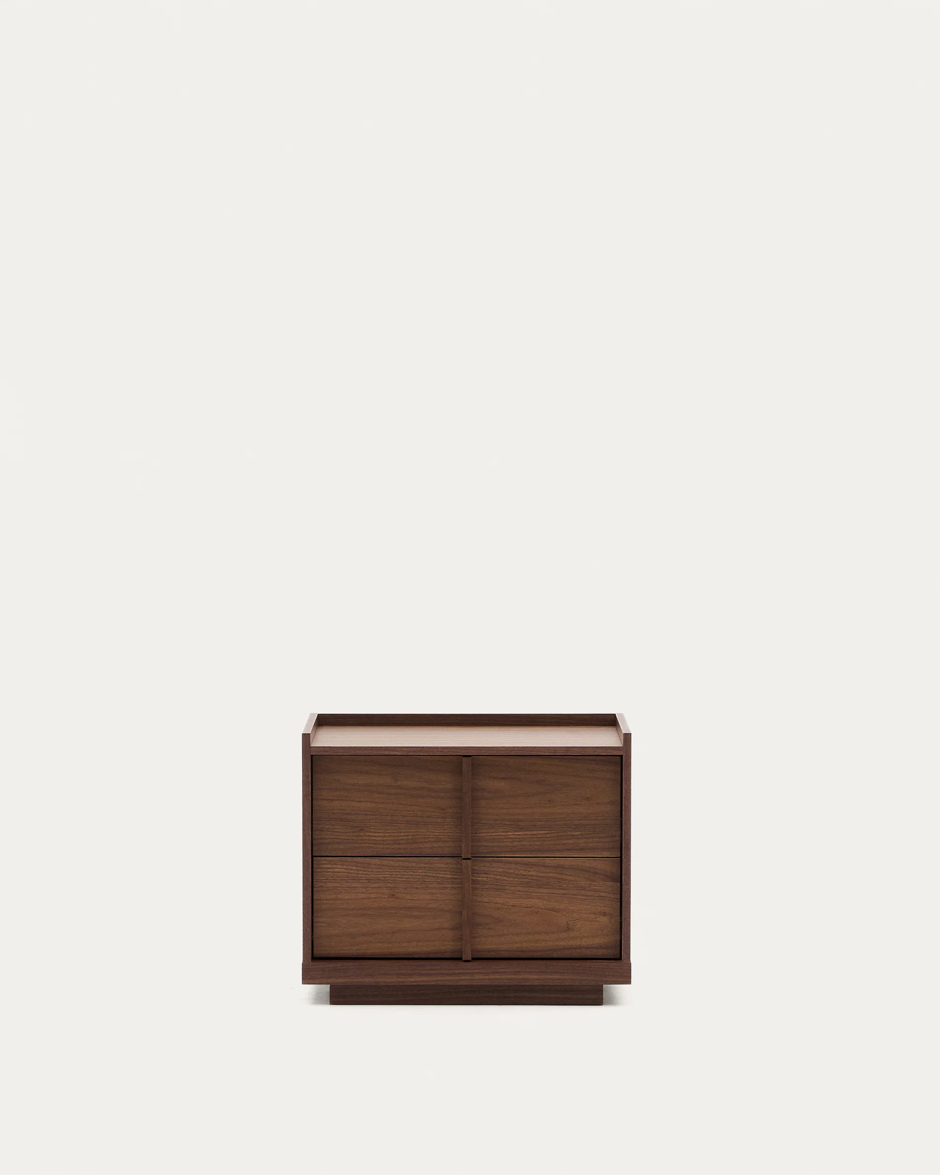 Onix bedside table, 2 drawers,  walnut veneer in a dark finish, 60 x 47 cm FSC Mix Credit