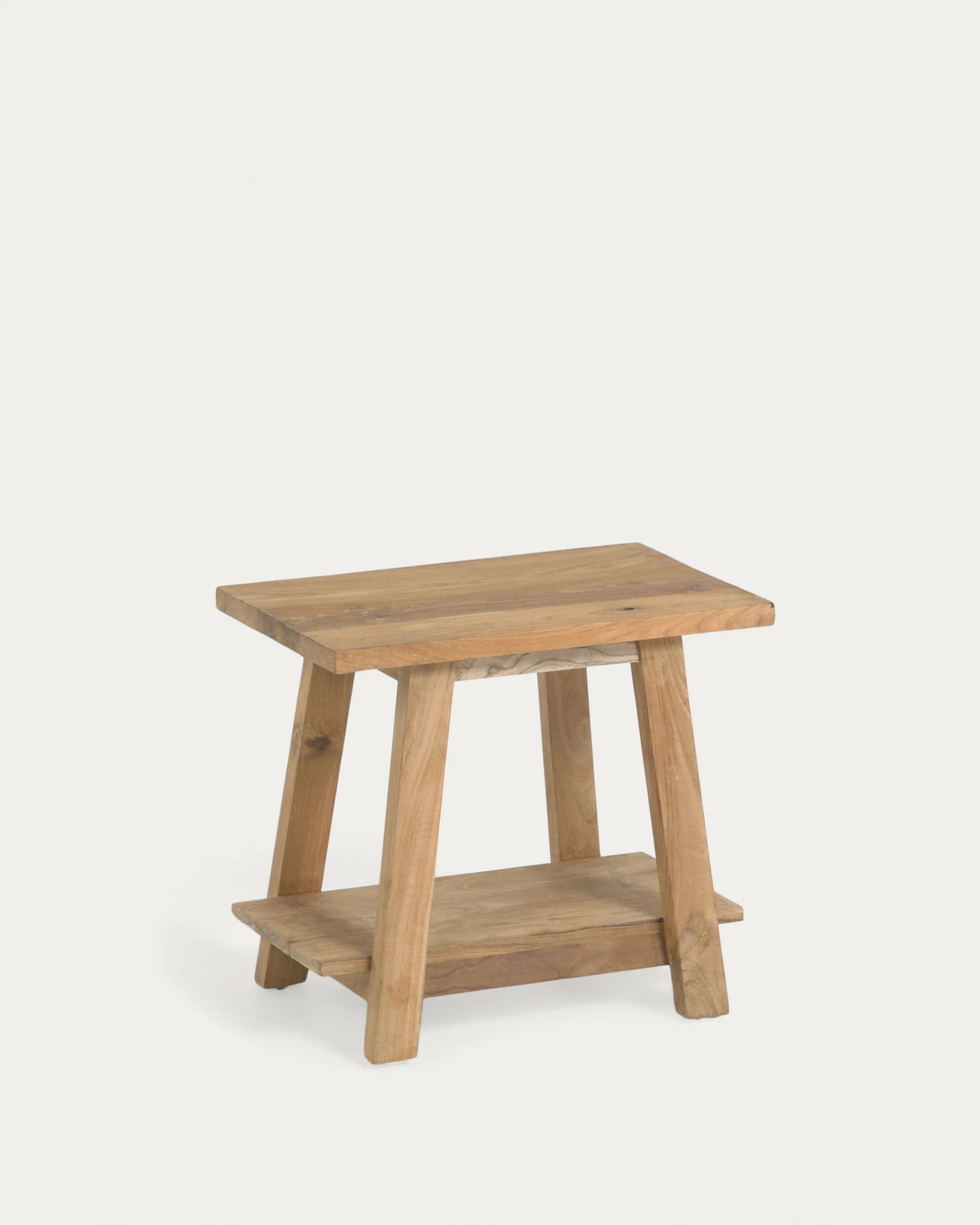 Safara solid recycled teak footstool 50 x 32 cm