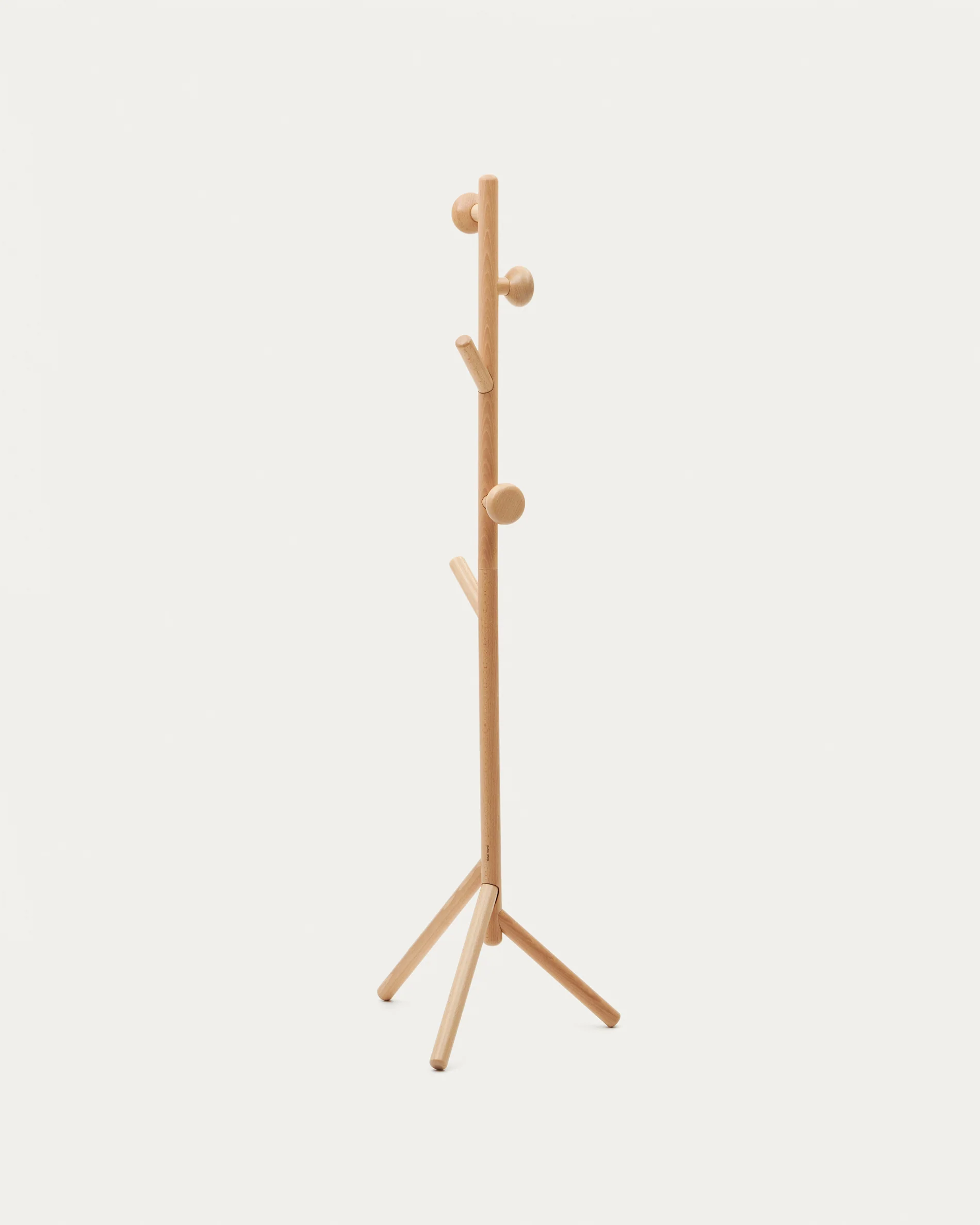 Nadue coat rack in solid beech wood with natural finish 163 cm