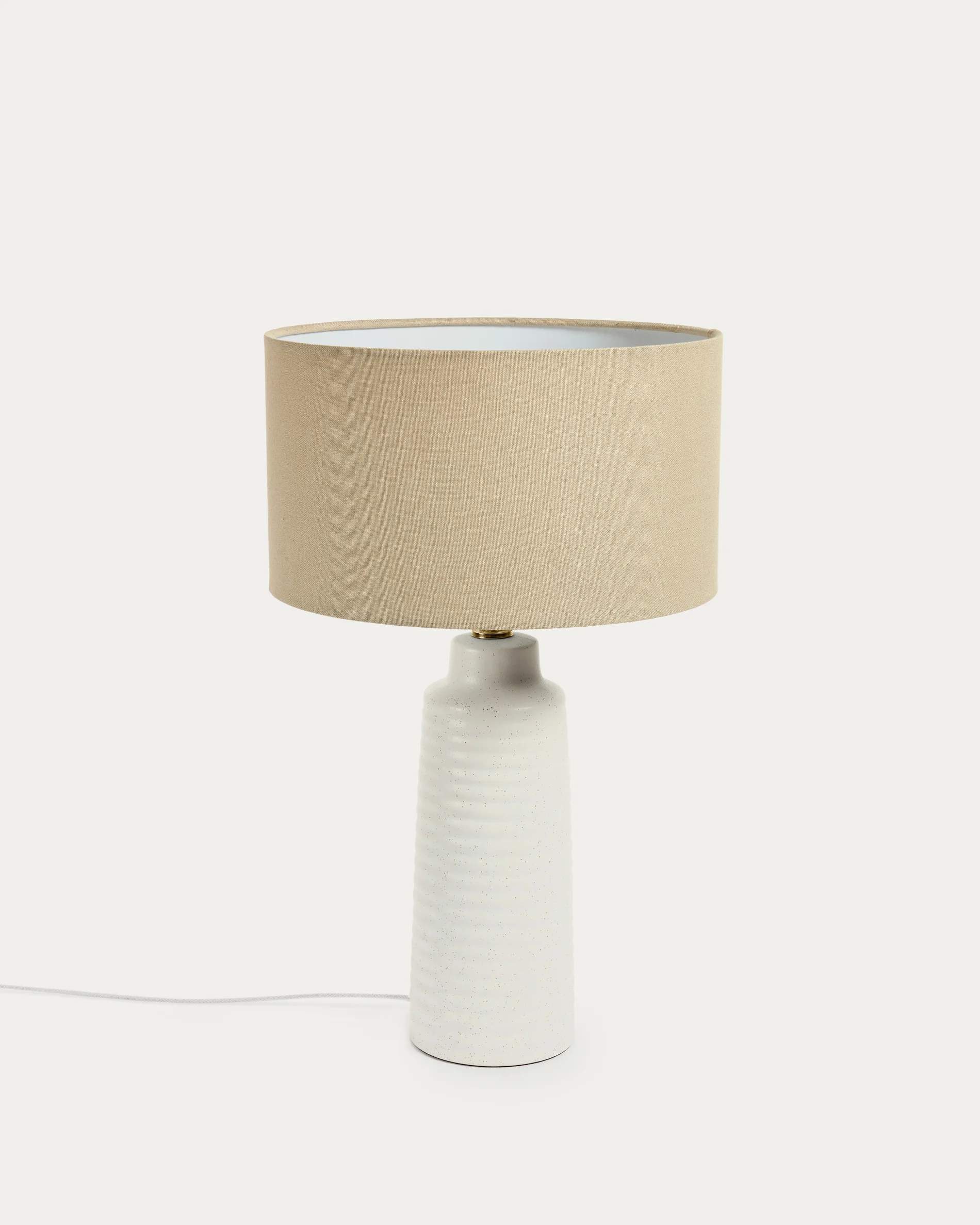 Mijal ceramic table lamp with a white finish