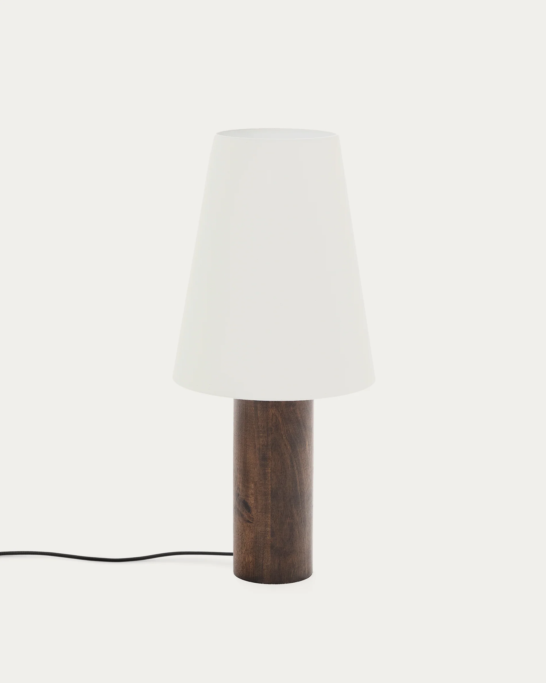 Marga floor lamp made from solid rubber wood with dark finish
