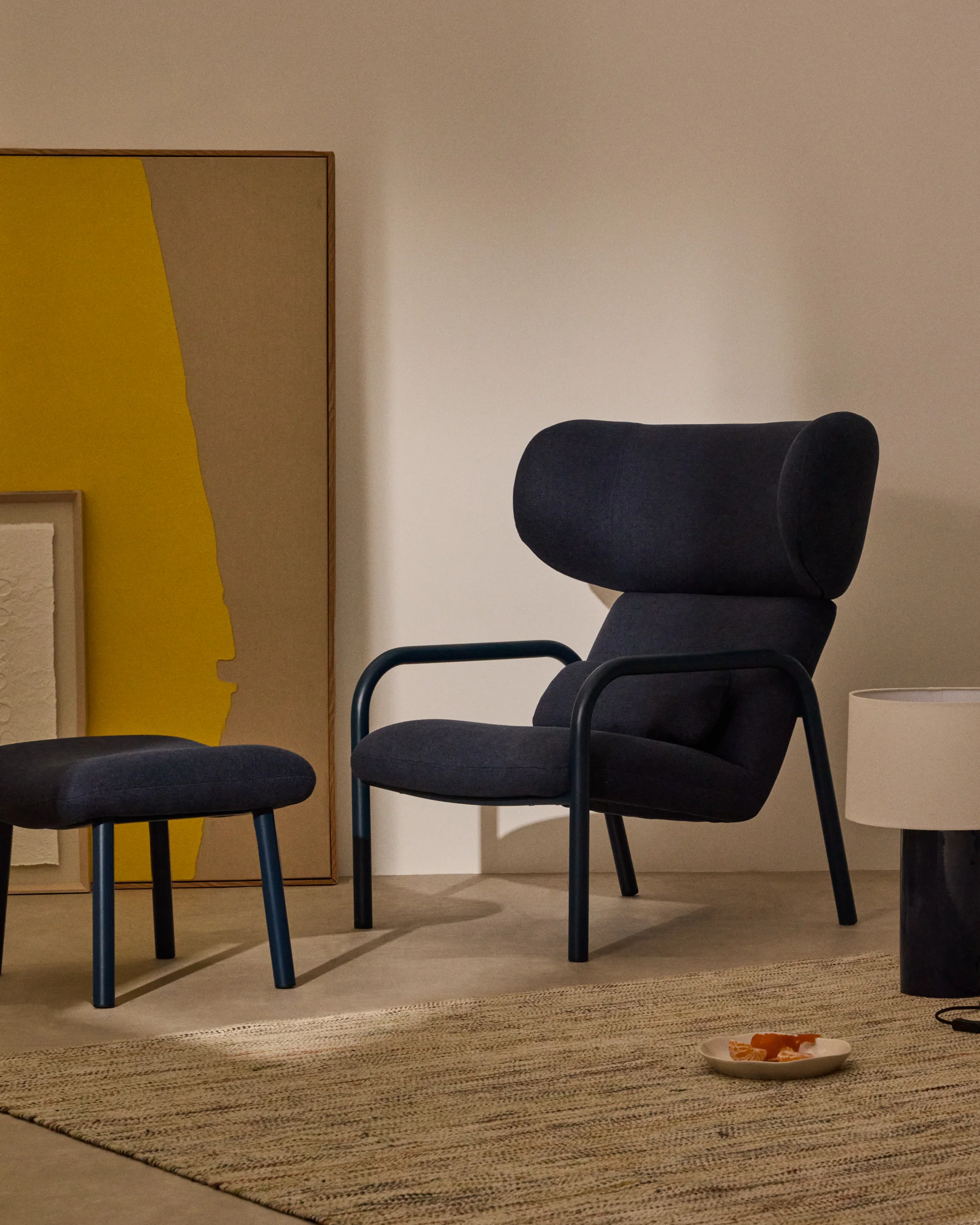 Inari armchair in blue with blue painted steel finish FSC Mix Credit