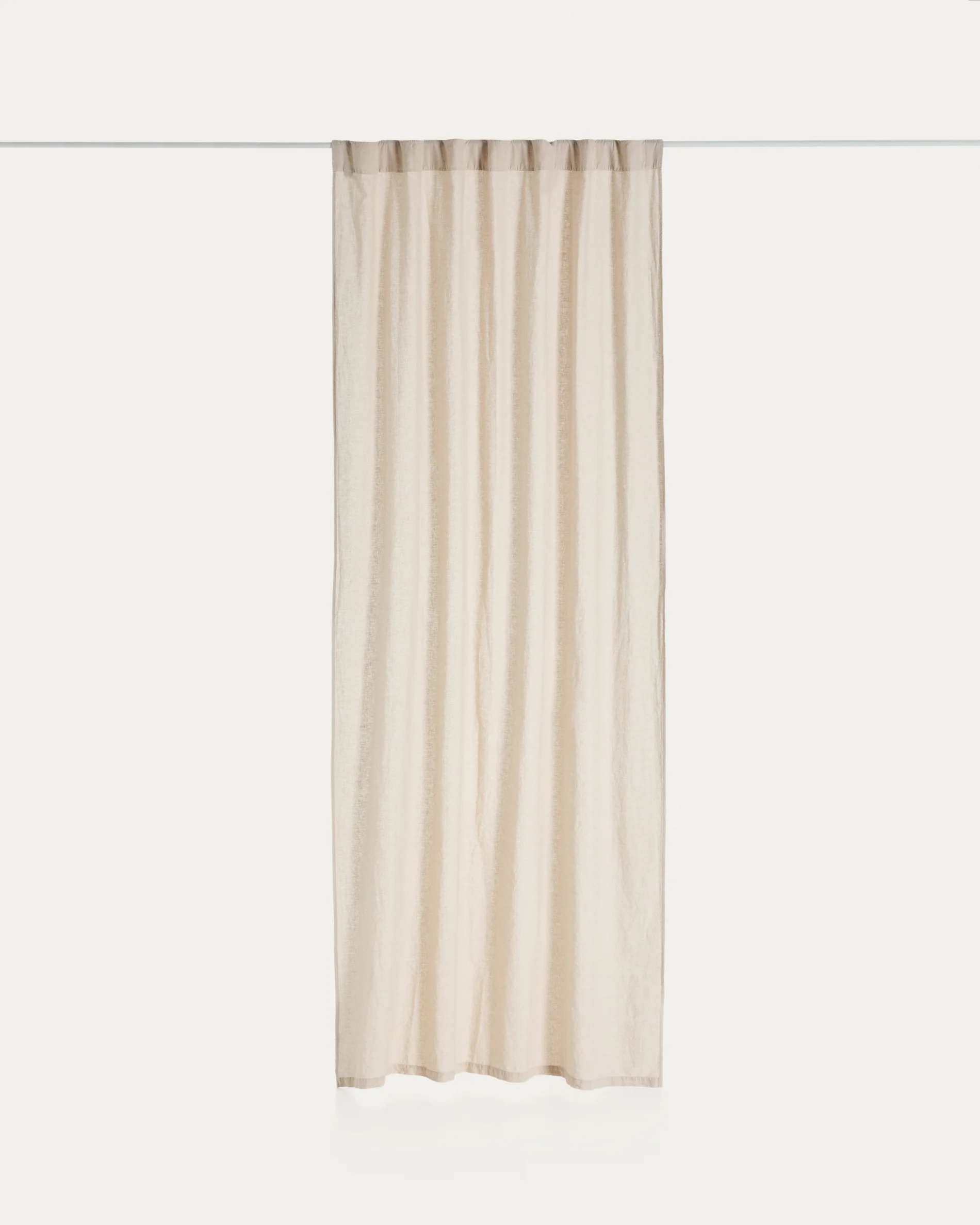 Nolira stone grey cotton and linen curtain 140 x 270cm