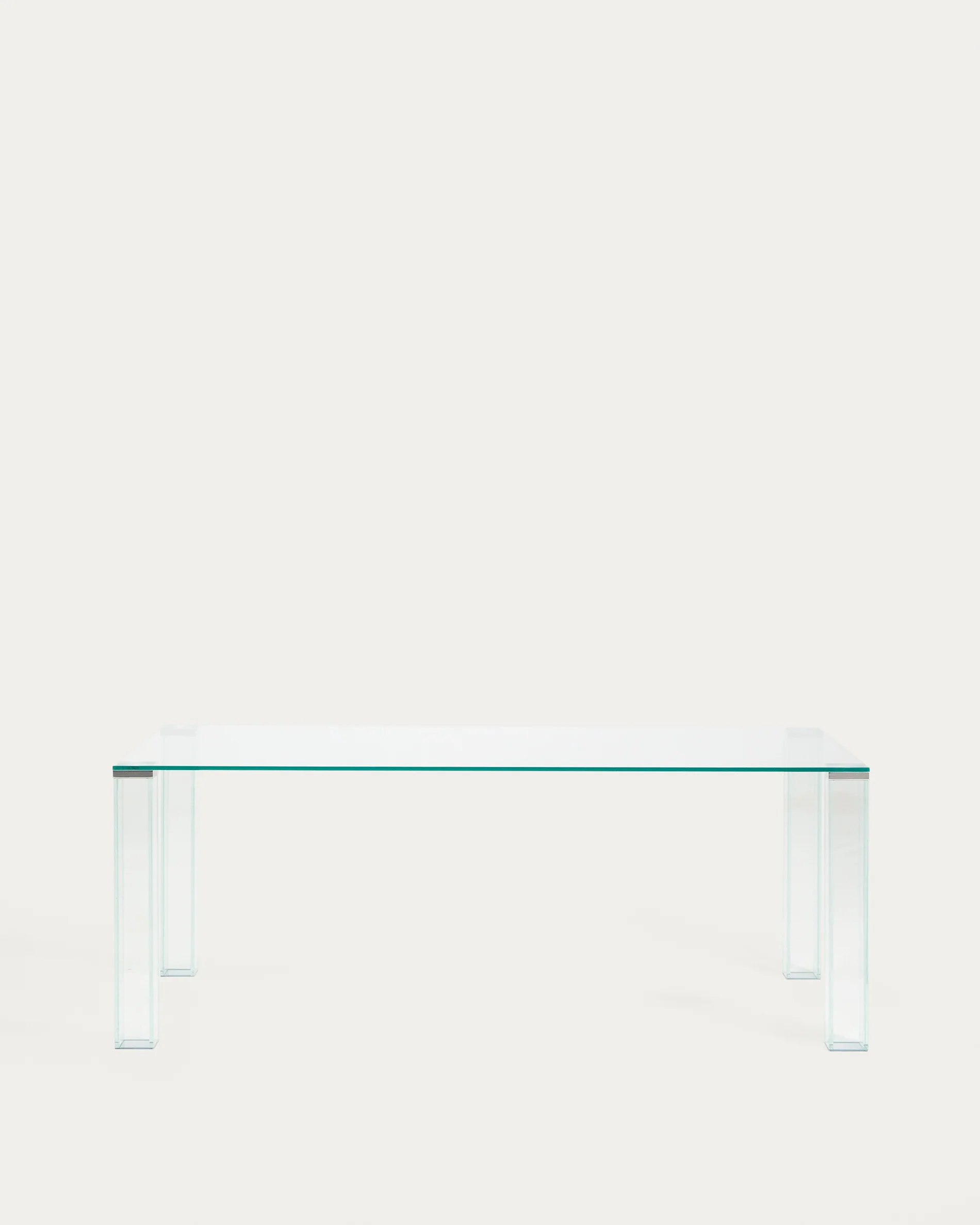 Adularia table in clear tempered glass 200 x 100cm