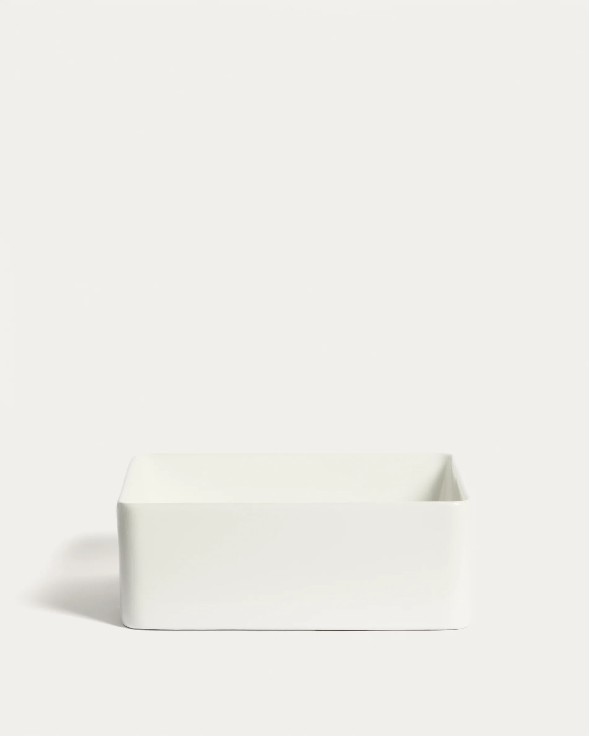 Ovara countertop basin in white glazed ceramic 36.5 x 36.5 cm