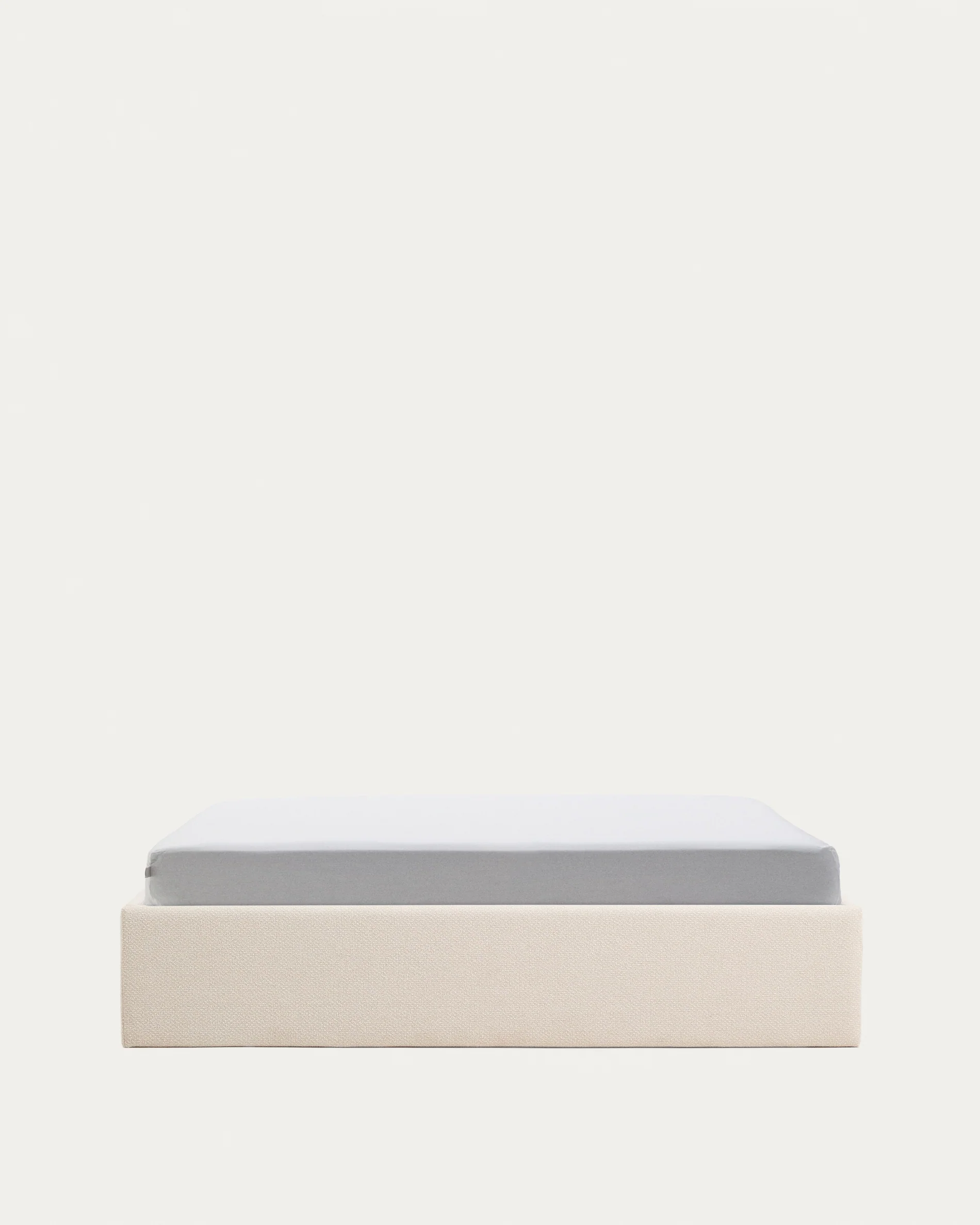 Nelzi ecru chenille ottoman bed base with removable cover for 160 x 200cm mattress FSC 100%