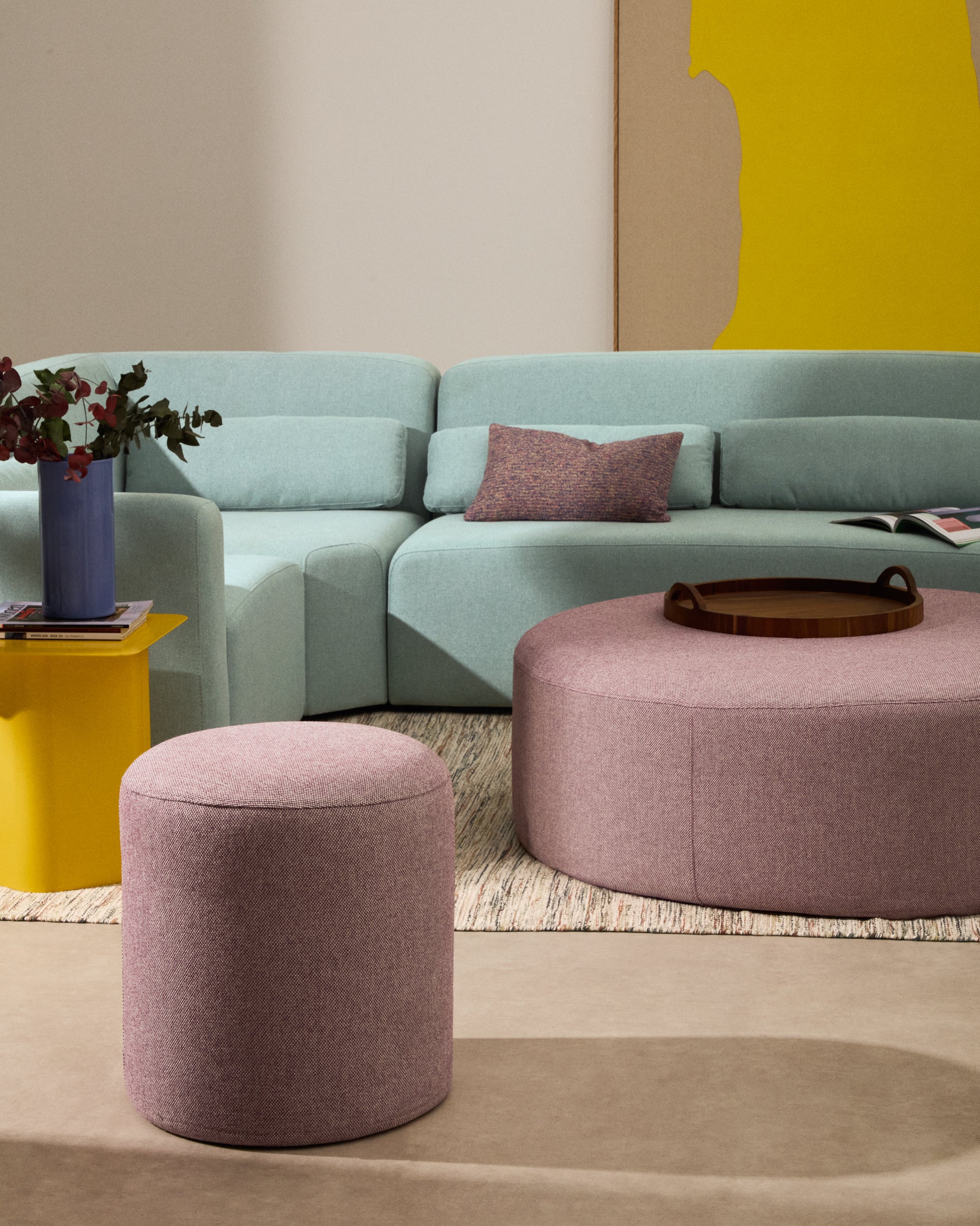 Kaeli purple footrest cover Ø43cm