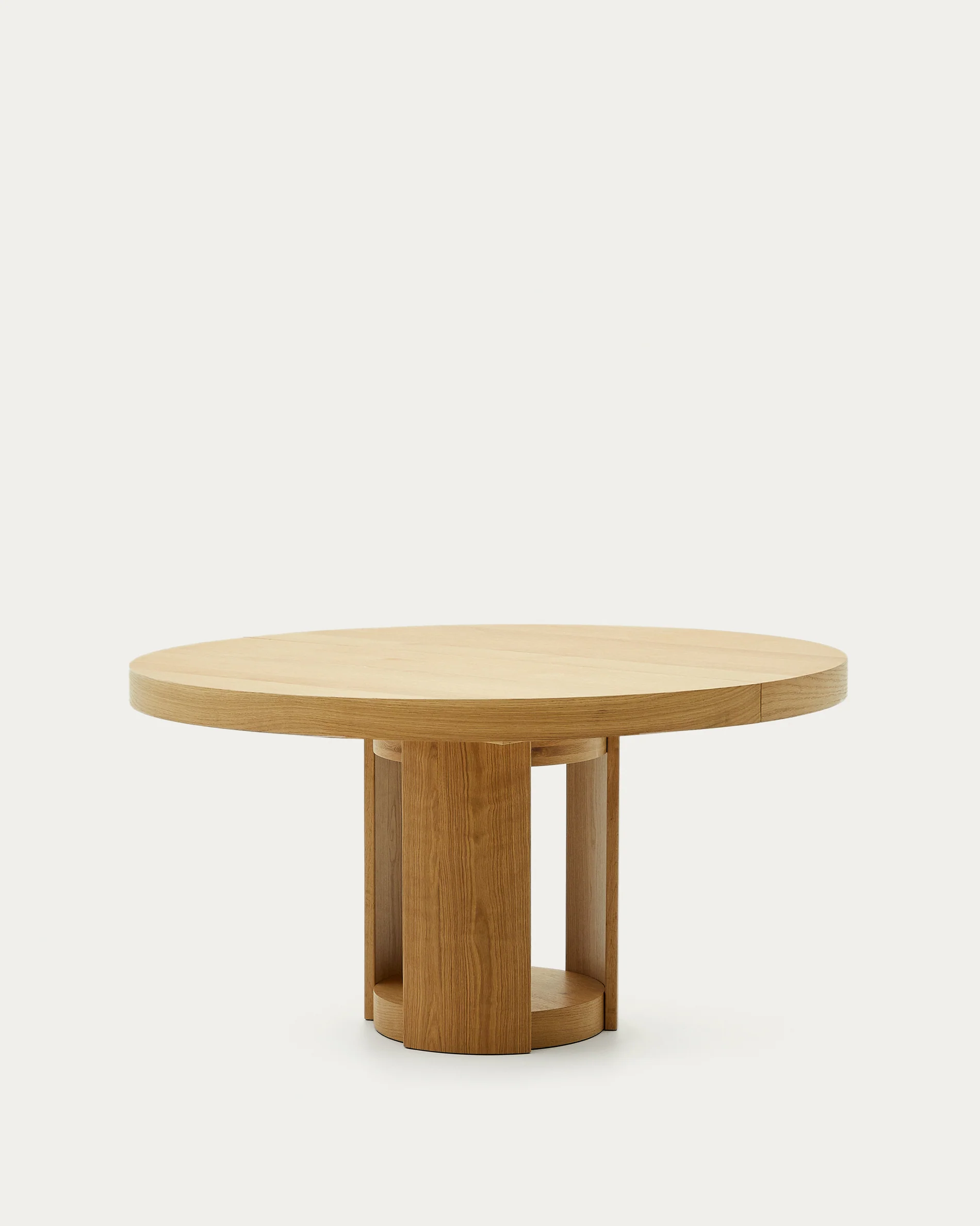 Artis extendable round table in solid oak wood and veneer, 150 (200) cm x 80 cm FSC 100%