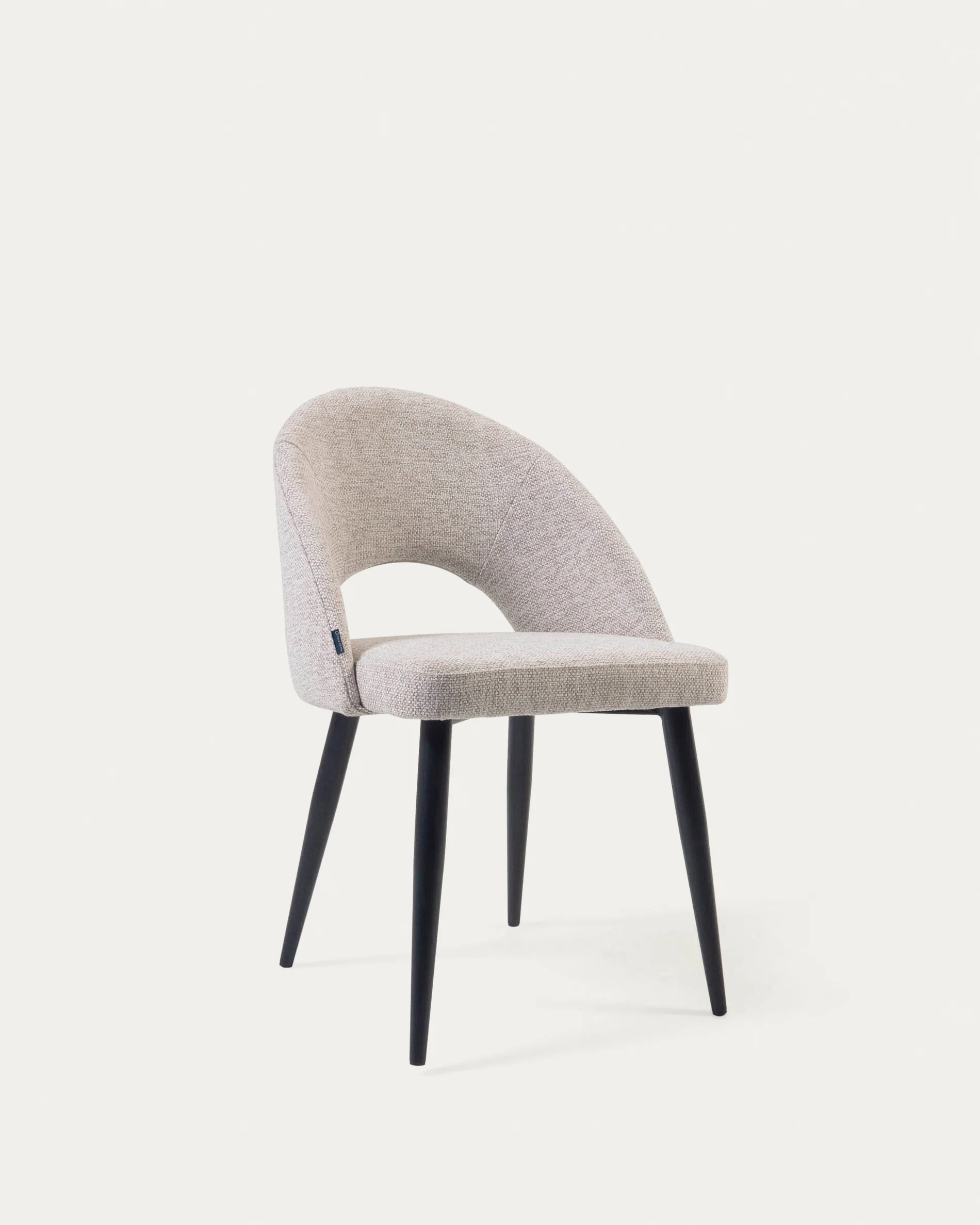 Beige Mael chair with steel legs with black finish FSC 100%