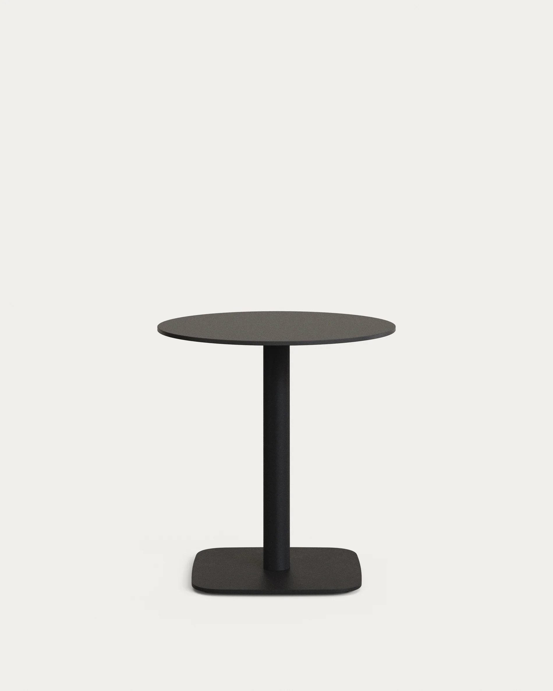 Dina round outdoor table in black with metal legal in a painted black finish, Ø 68x70 cm
