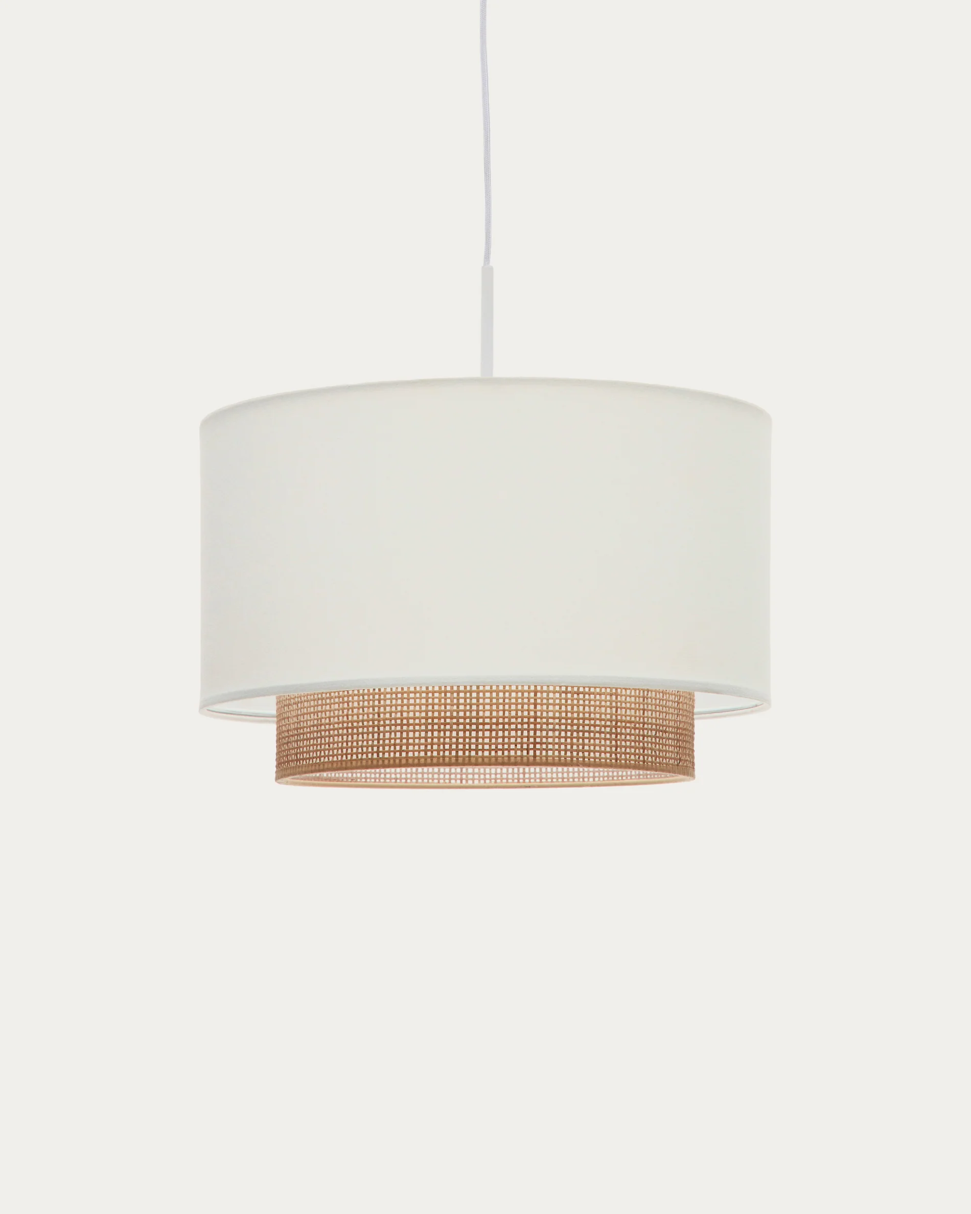 Erna bamboo ceiling lampshade with natural, white finish Ø 40 cm