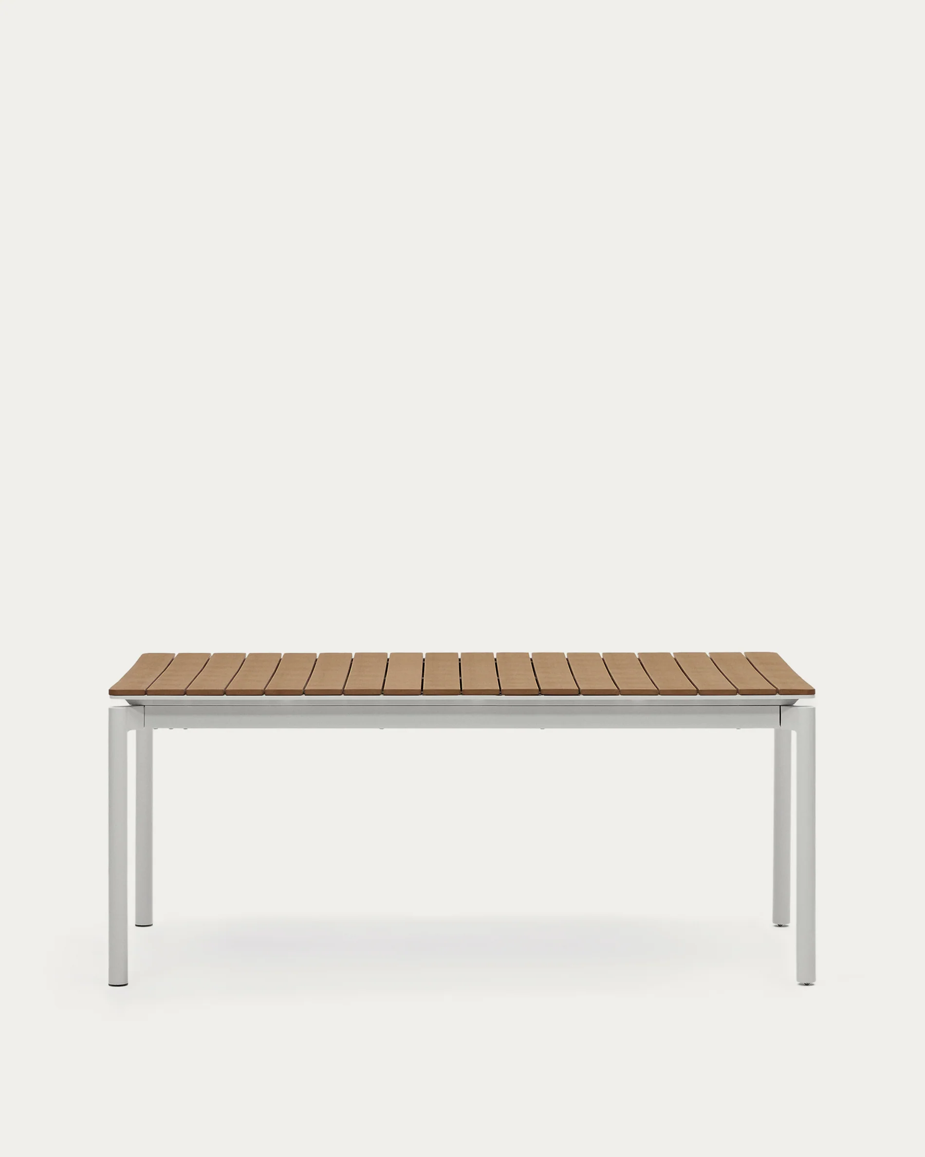 Canyelles outdoor extendable table in polywood and aluminium in light grey 180 (240) x 100cm
