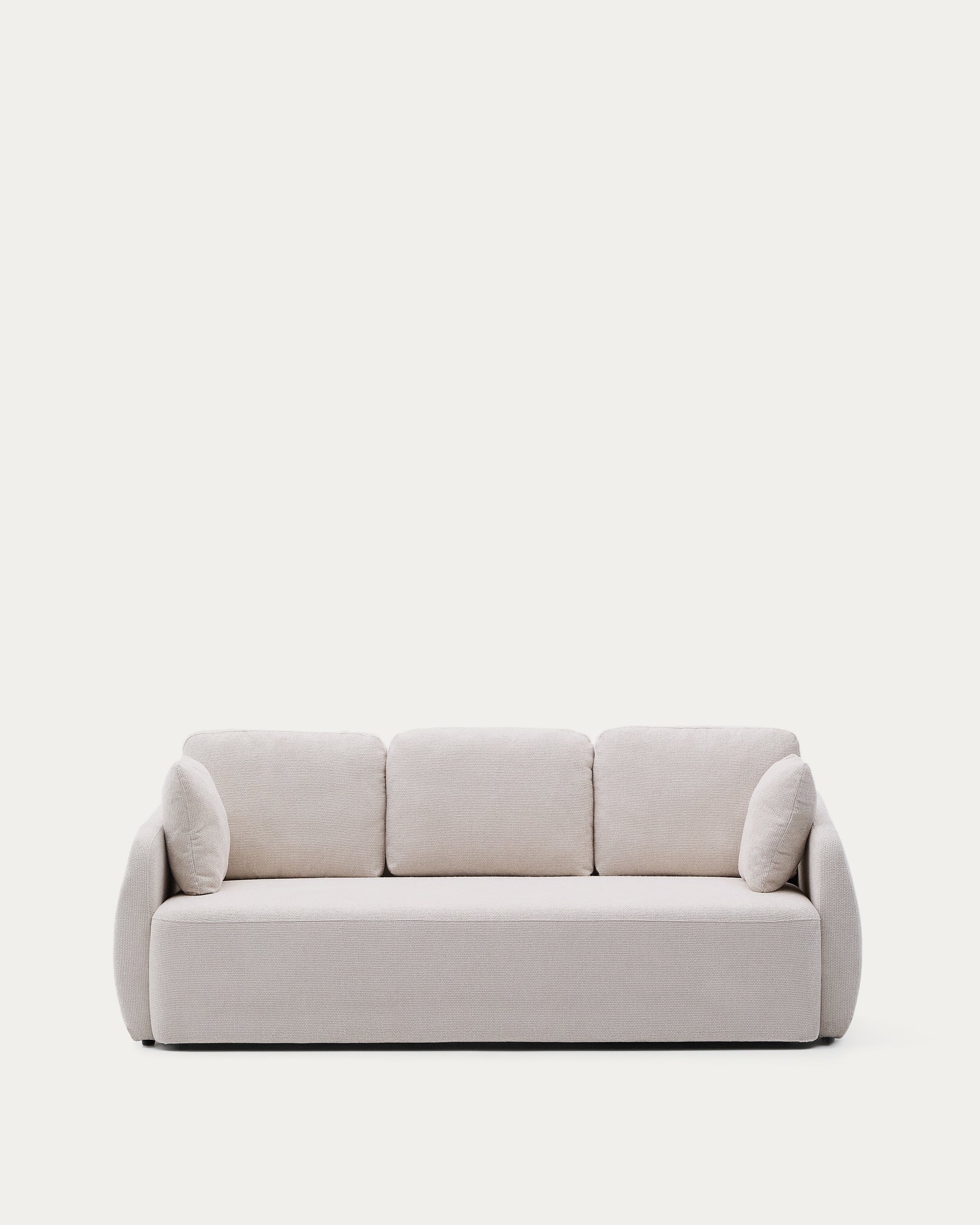 Laira 3-seater sofa bed in ecru chenille 218cm FSC Mix Credit