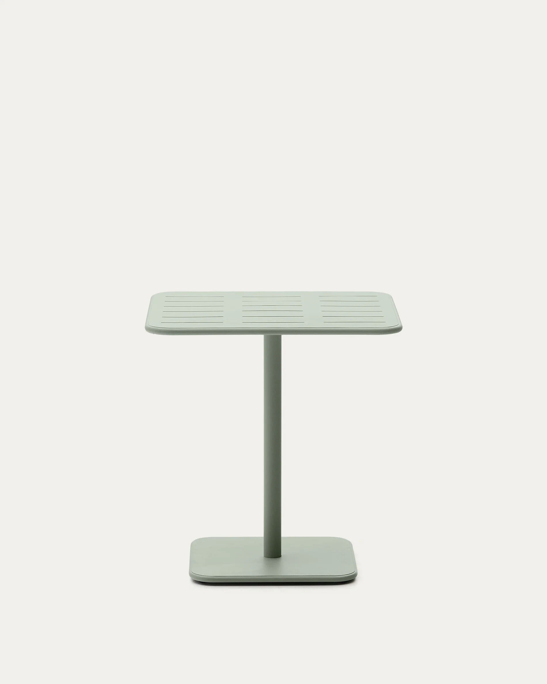 Brai outdoor table in turquoise galvanised steel 70 x 70cm