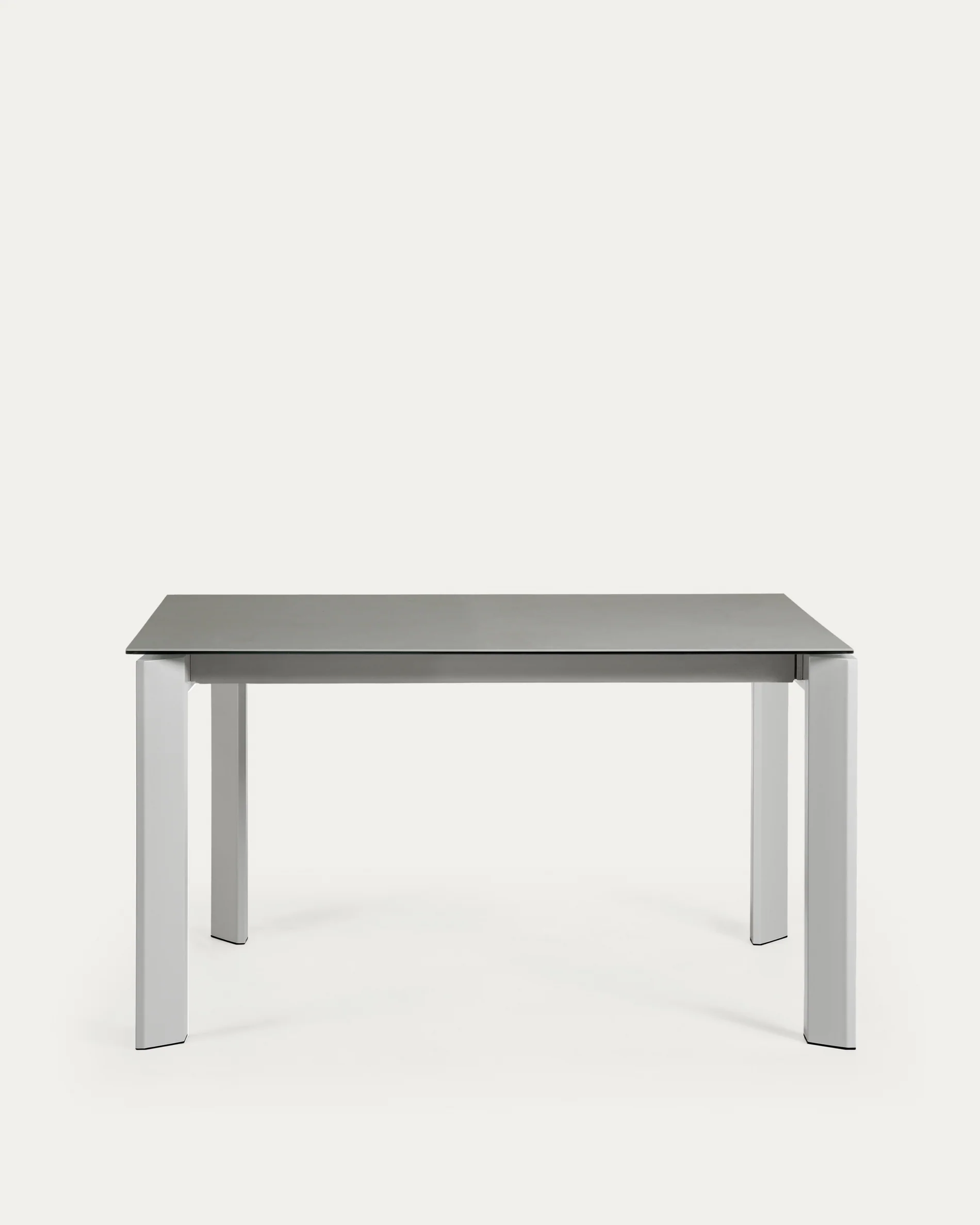 Axis porcelain extendable table in Hydra Lead finish with grey steel legs 140 (200) cm