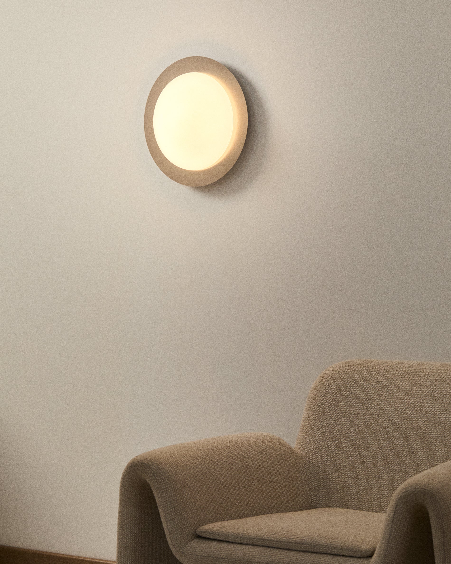 Novae ceiling lamp in light grey brushed metal and frosted glass Ø 40 cm