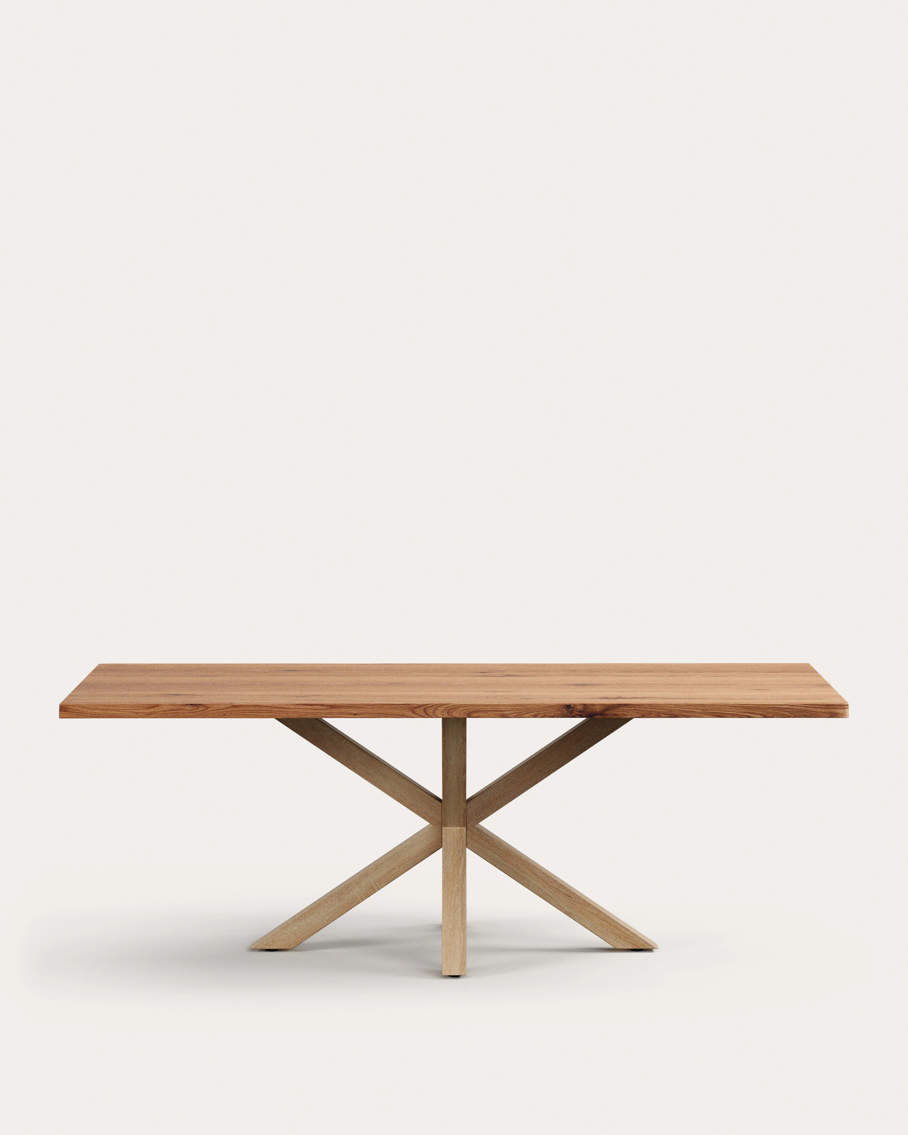 Argo table in oak veneer in a natural finish and wood-effect steel legs 220 x 100 cm