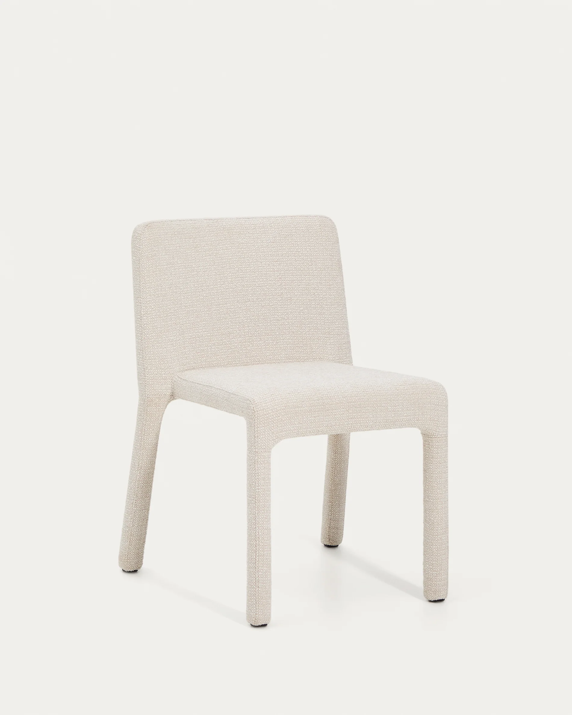 Loria beige chenille stackable chair