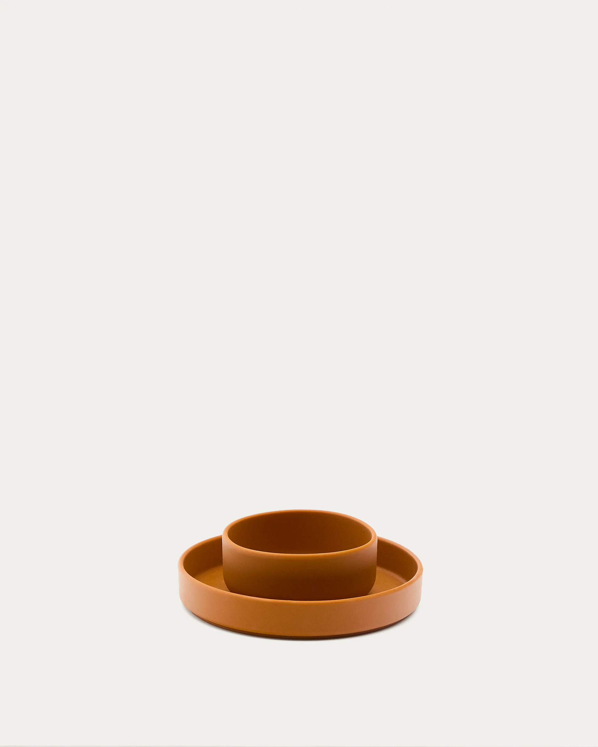 Lili plate and bowl set in orange silicone