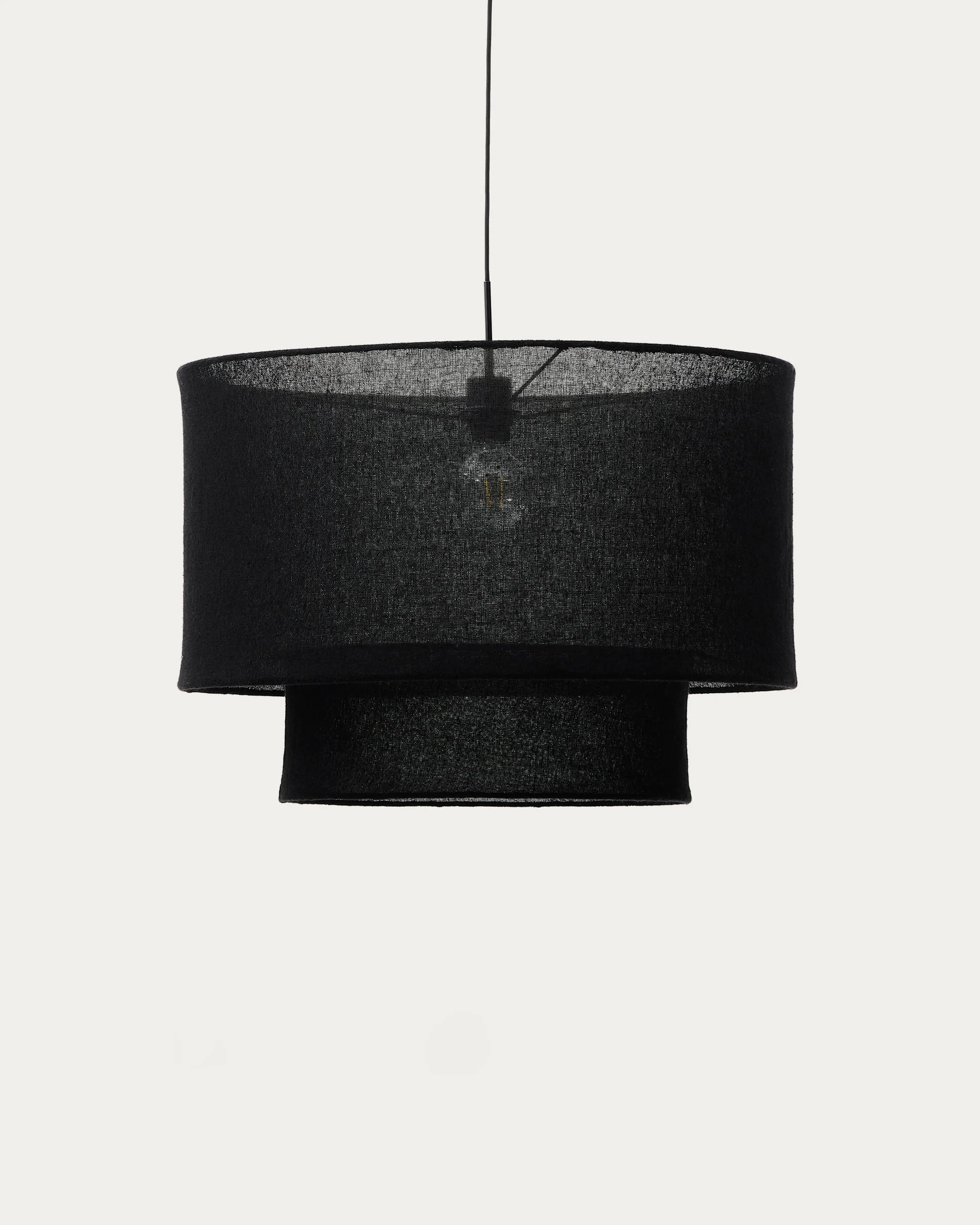 Mariela linen ceiling lamp shade in a black finish Ø 60 x 40 cm