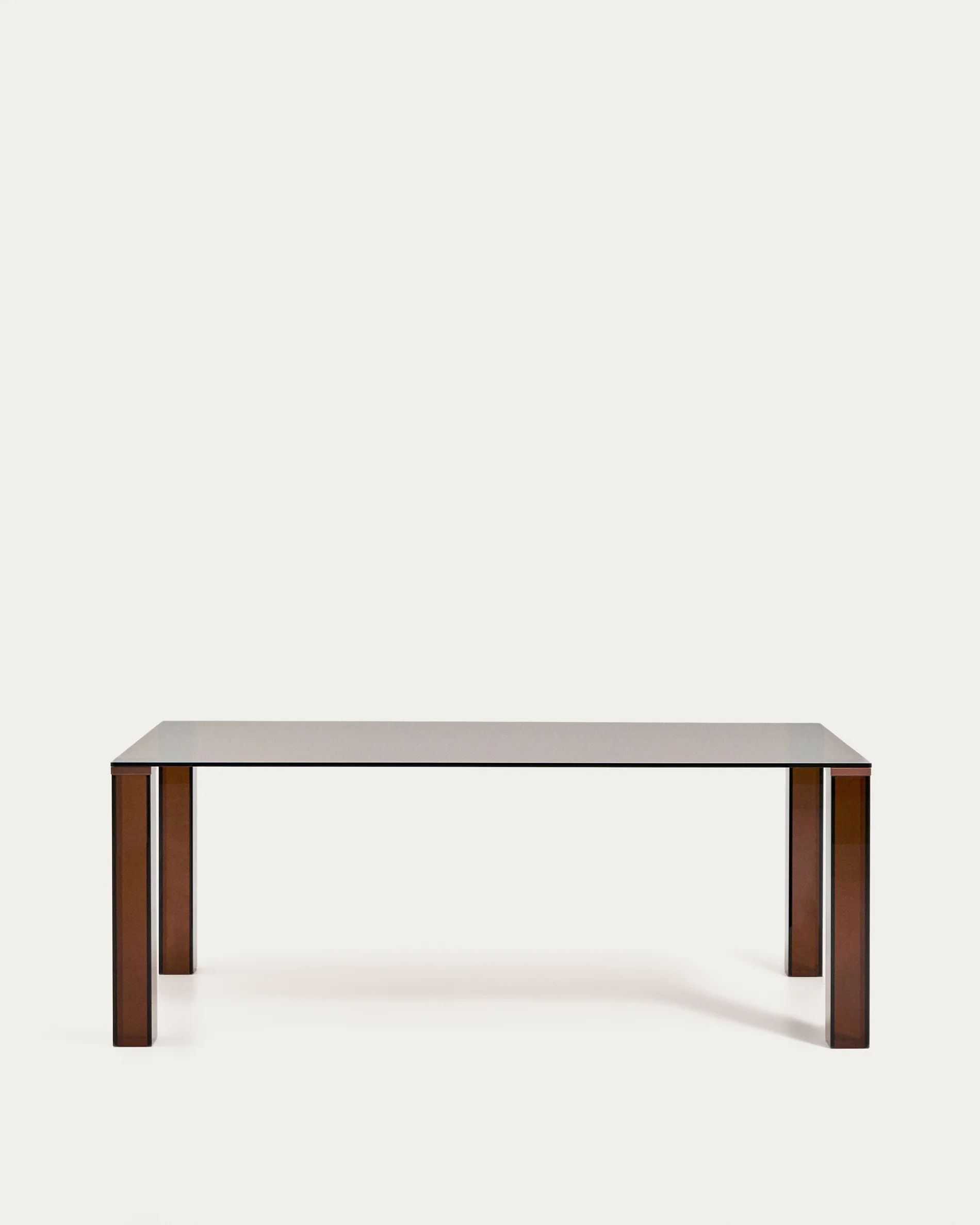 Adularia table in brown tempered glass 200 x 100cm