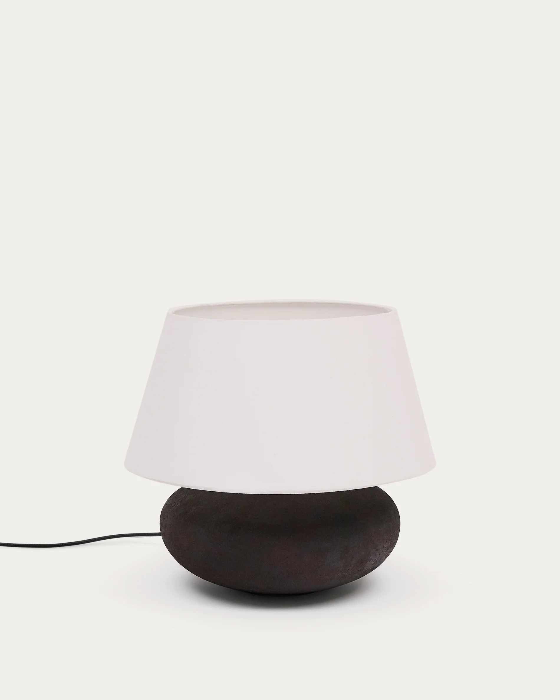 Nessi metal table lamp in a black terracotta effect finish