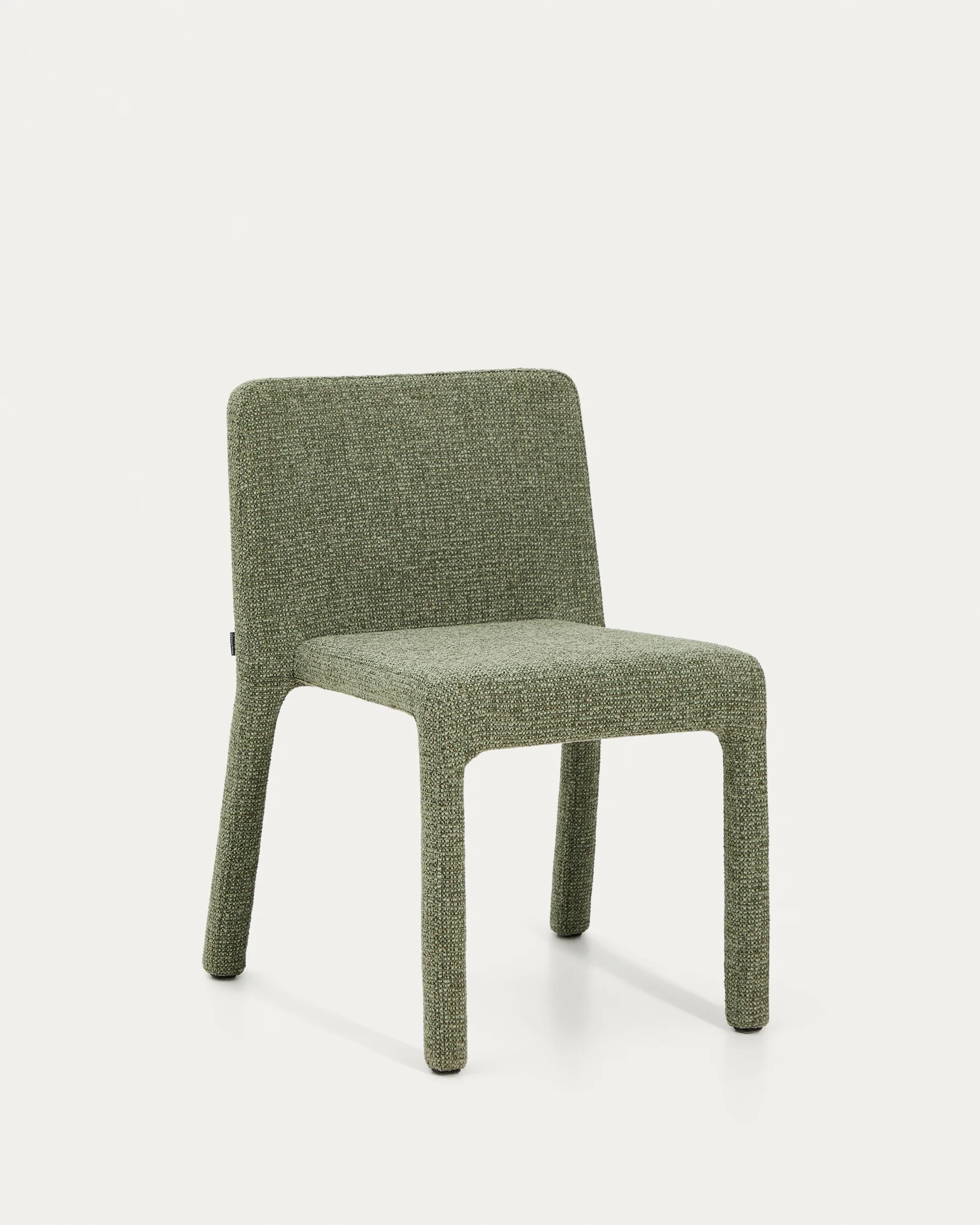 Loria green chenille stackable chair