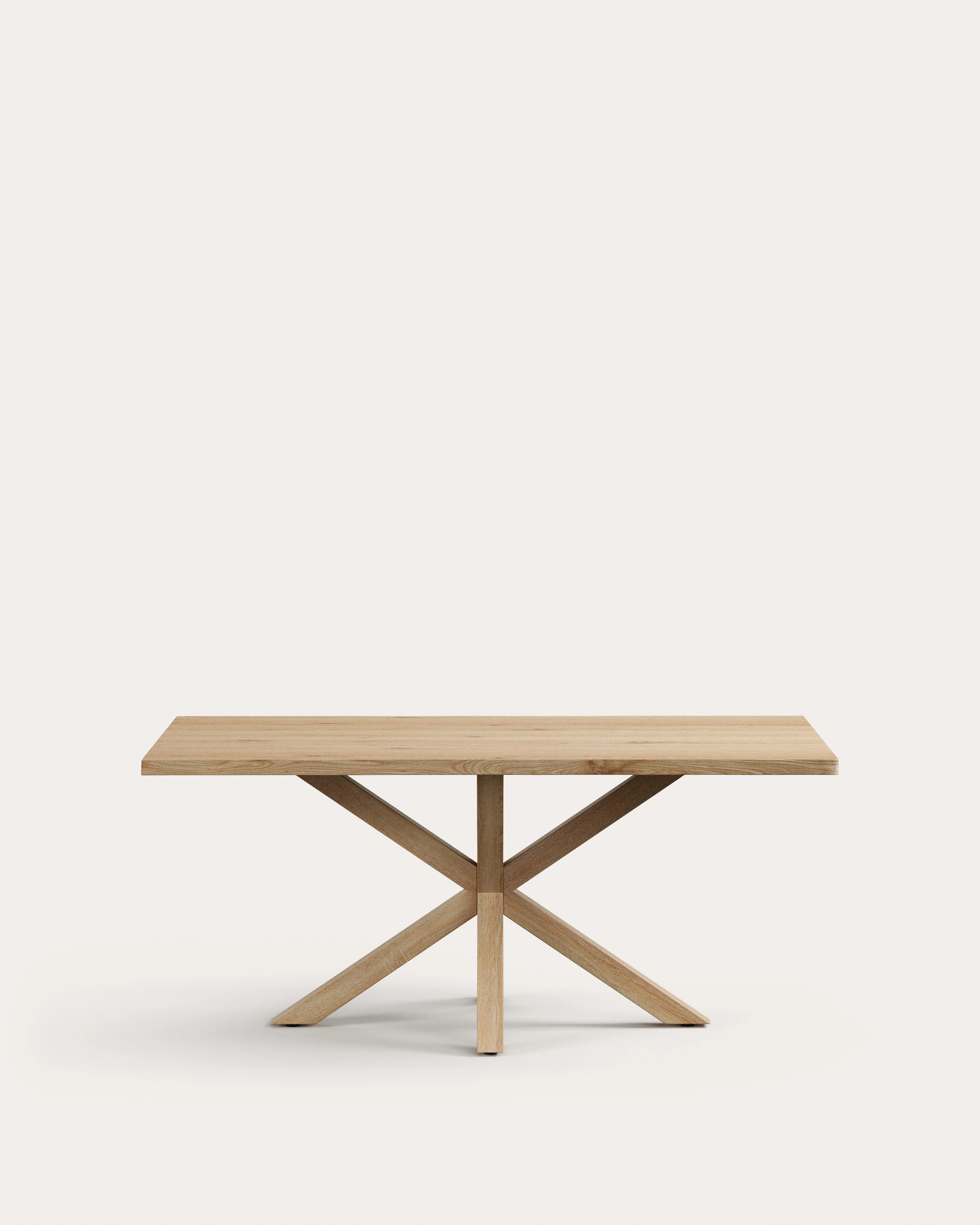 Argo table in whitewashed oak veneer and wood-effect steel legs 180 x 100 cm