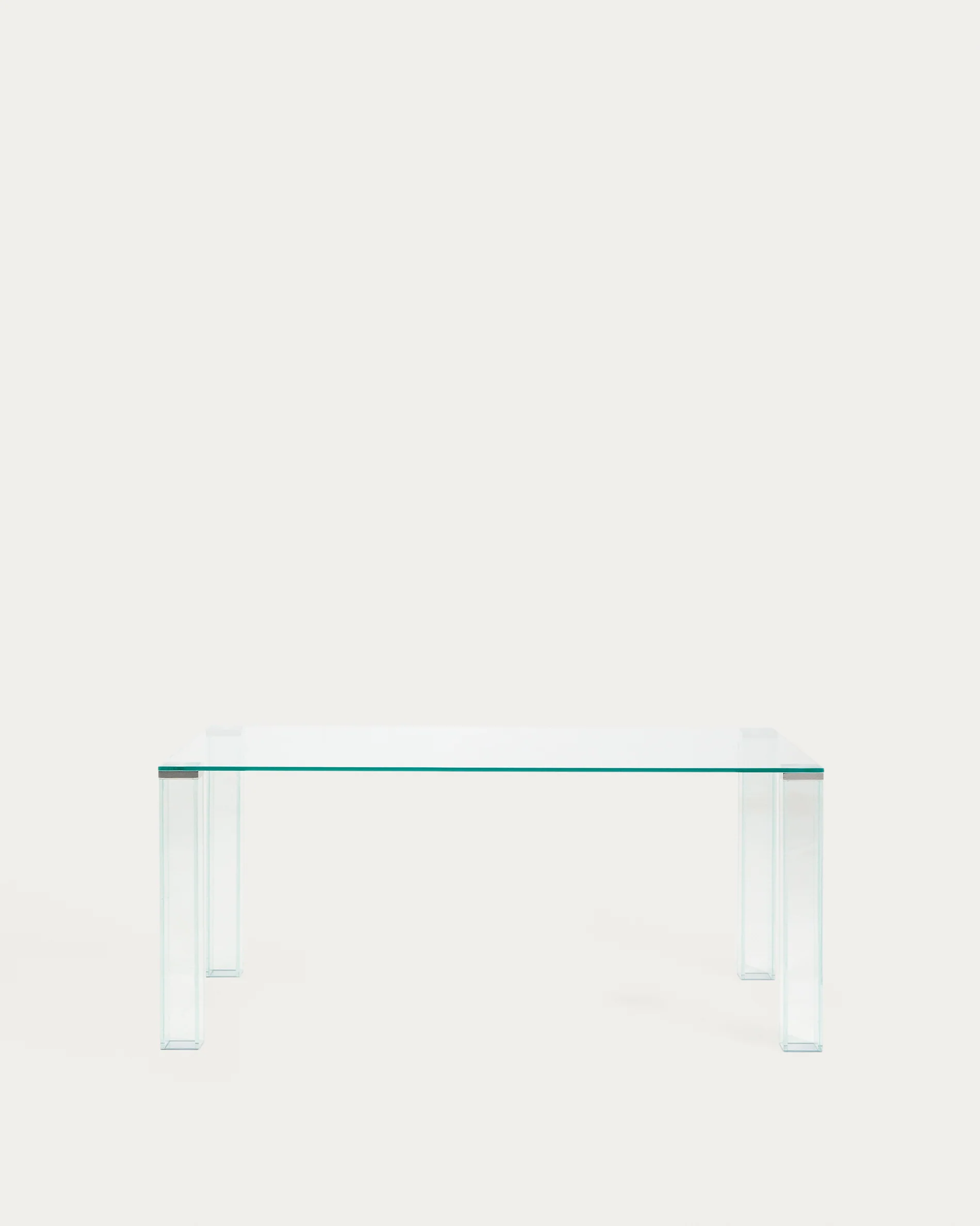 Adularia table in clear tempered glass 160 x 90cm