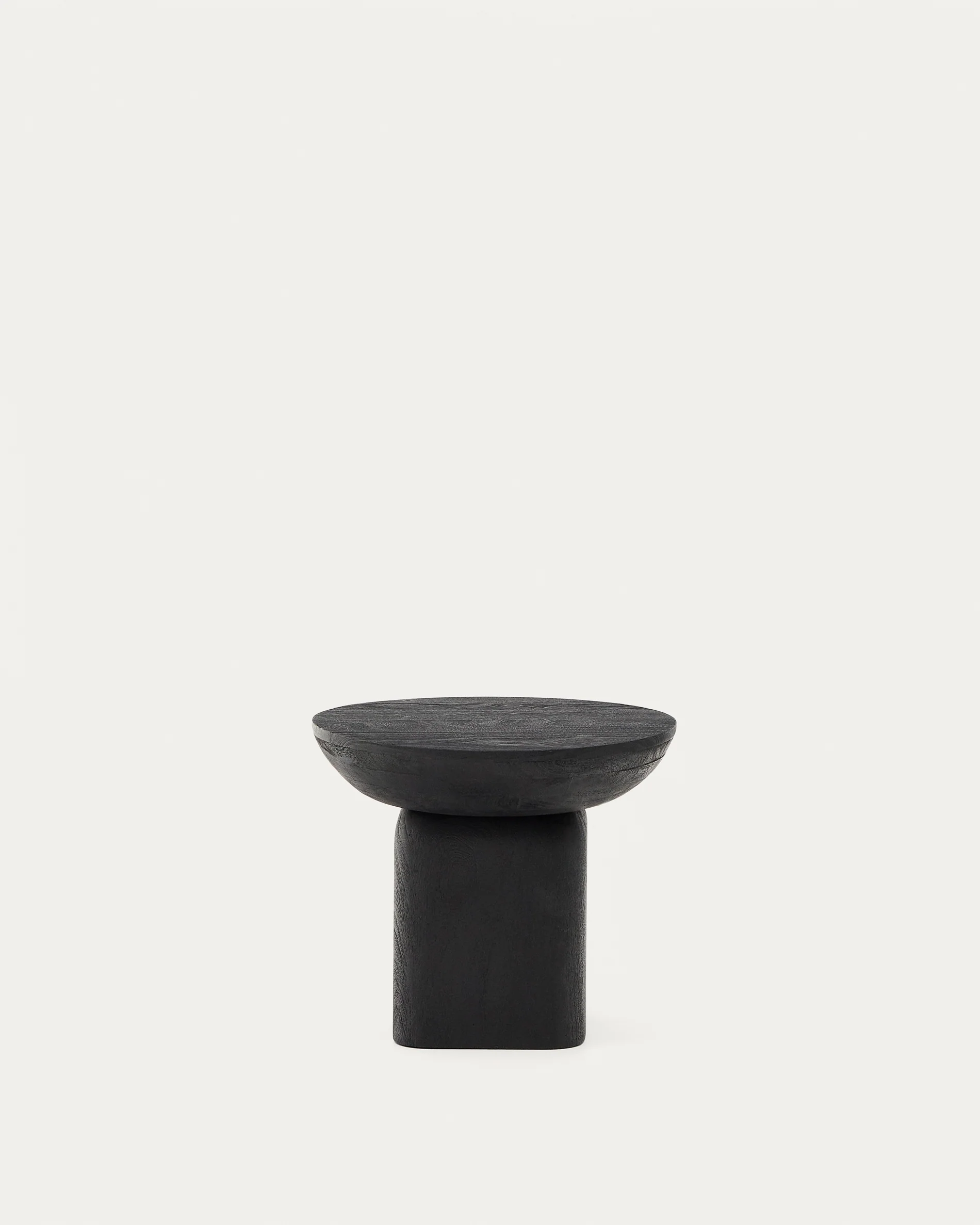 Ovak side table in solid acacia wood with black finish FSC 100% Ø50cm