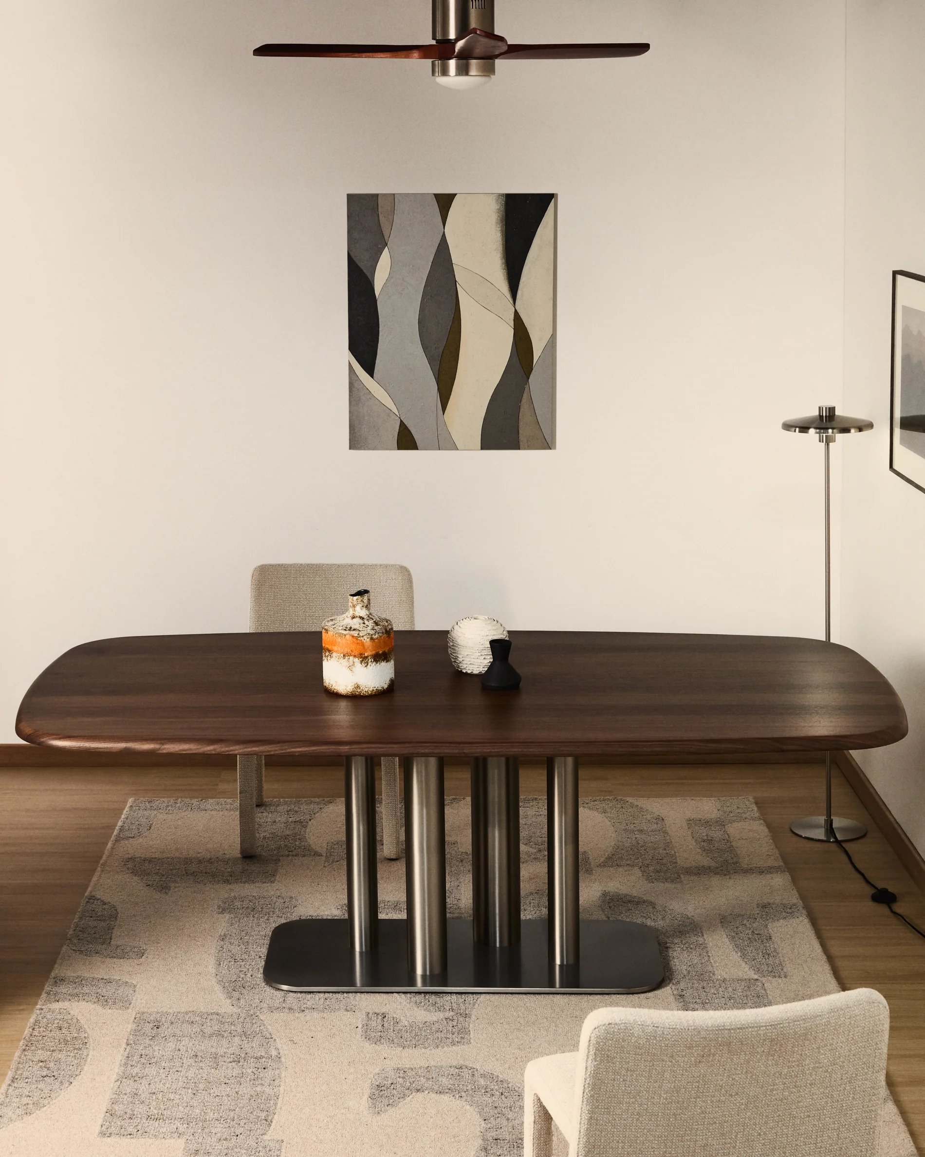 Marvilo grey and mustard abstract canvas 80 x 100cm