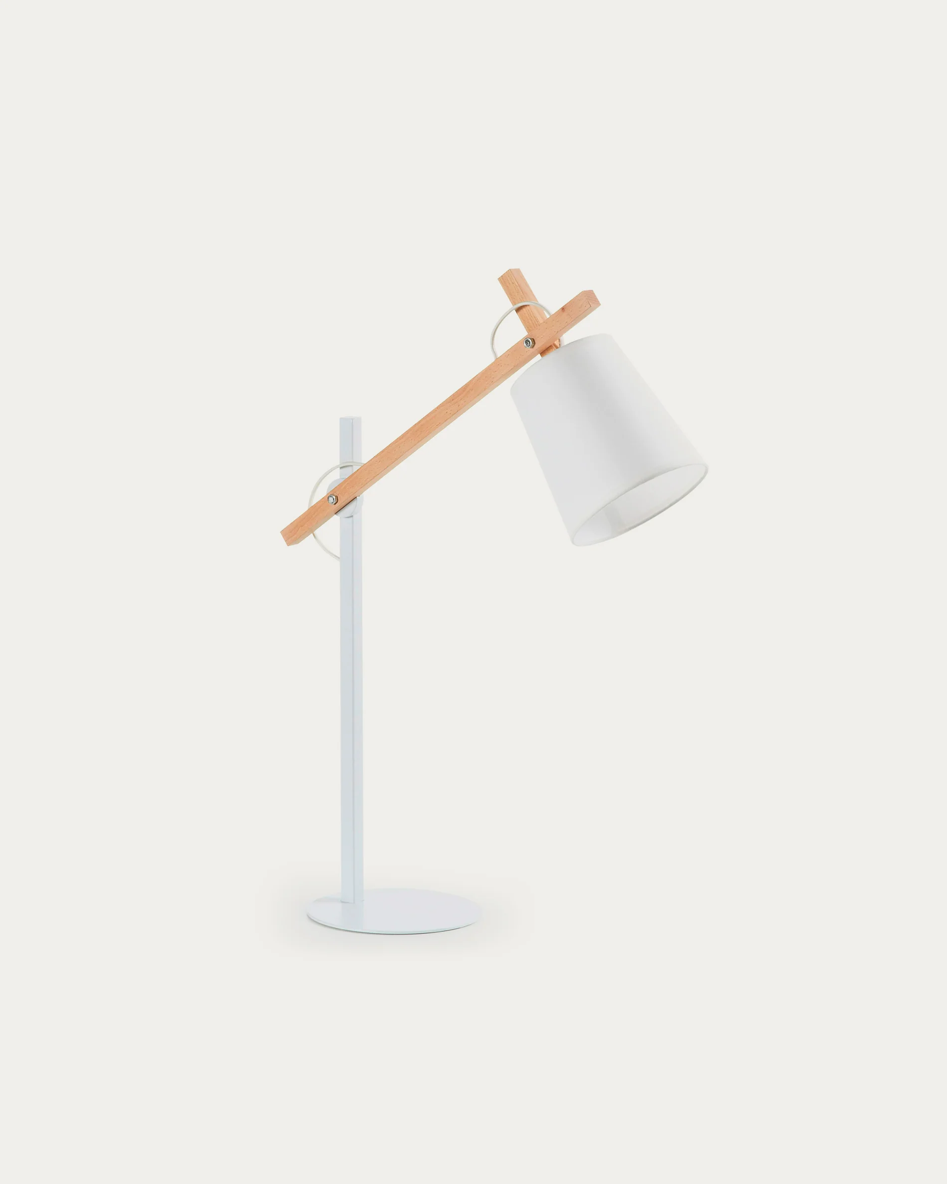 Kosta table lamp made of steel and solid beech wood